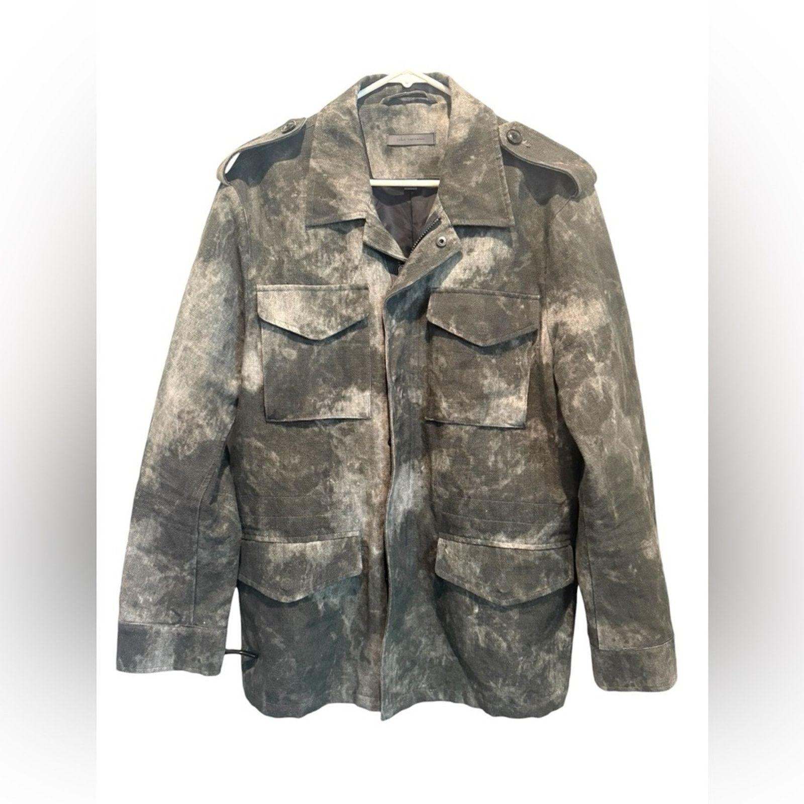 John Varvatos John Varvatos Military Field Jacket Gray Acid Wash 50 L Size US L / EU 52-54 / 3 - 2 Thumbnail