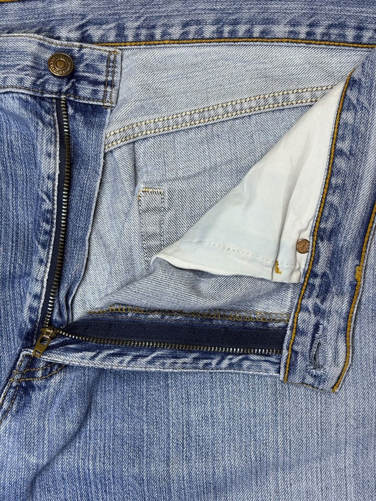 Levi's × Levi's Vintage Clothing Vintage 90s Levis 512 Blue Wash Distressed Baggy Jeans Size US 35 - 11 Thumbnail