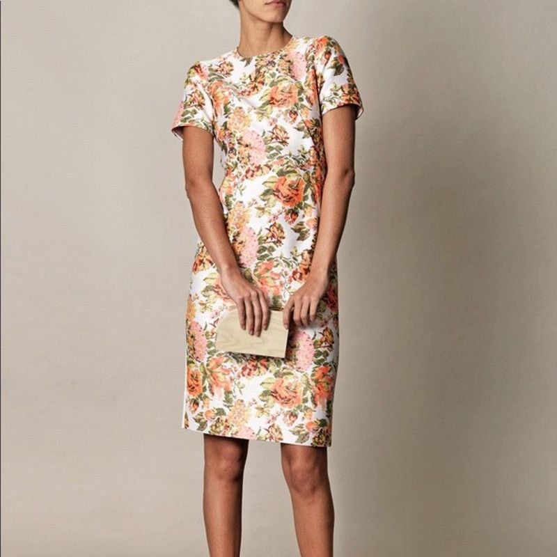 image of Stella Mccartney Ridley Sheath Dress Silk Short Floral 2 Xs in Pink, Women's