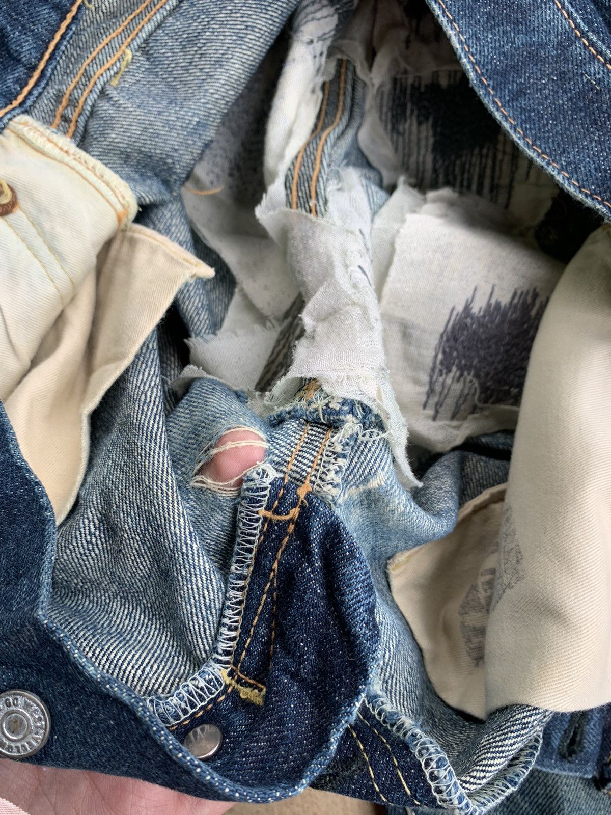 Japanese Brand × Vintage Vintage Go West Yellow divsion Selvedge distressed denim Size US 30 / EU 46 - 15 Thumbnail