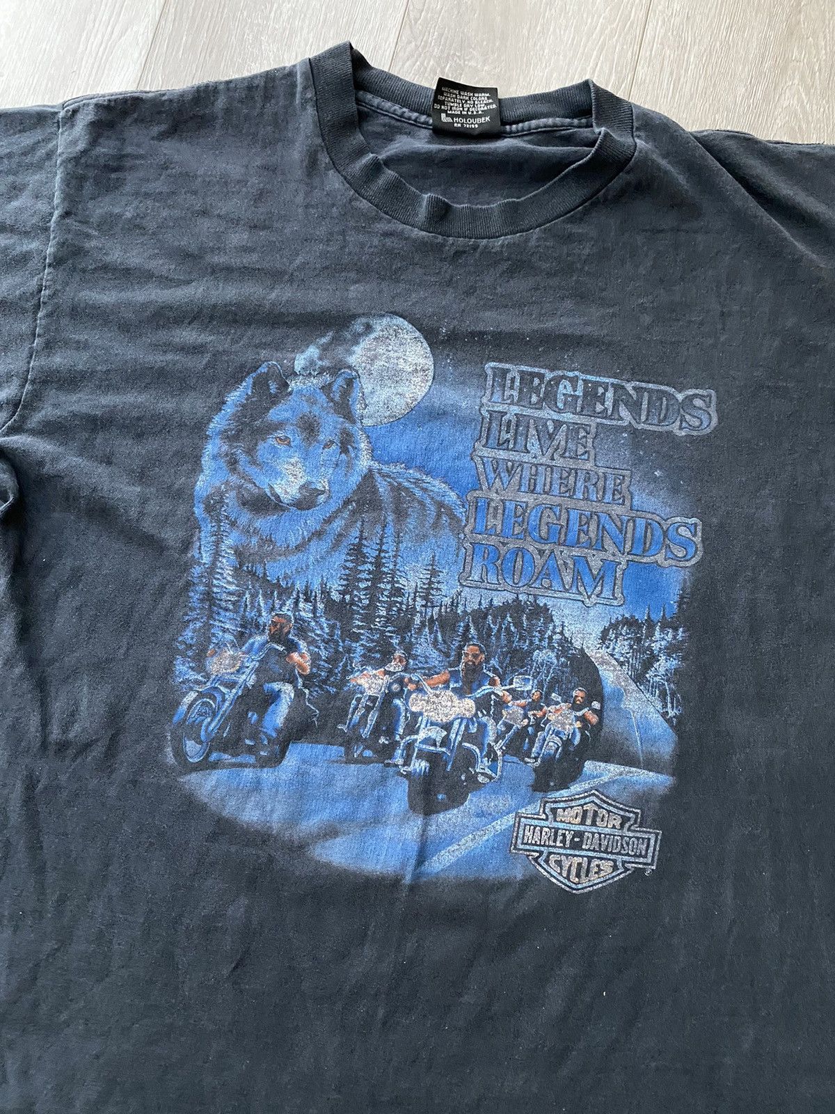 Harley Davidson 1991 Harley Davidson Wolf Pack Single Stitch T Shirt 90s Size US L / EU 52-54 / 3 - 2 Thumbnail