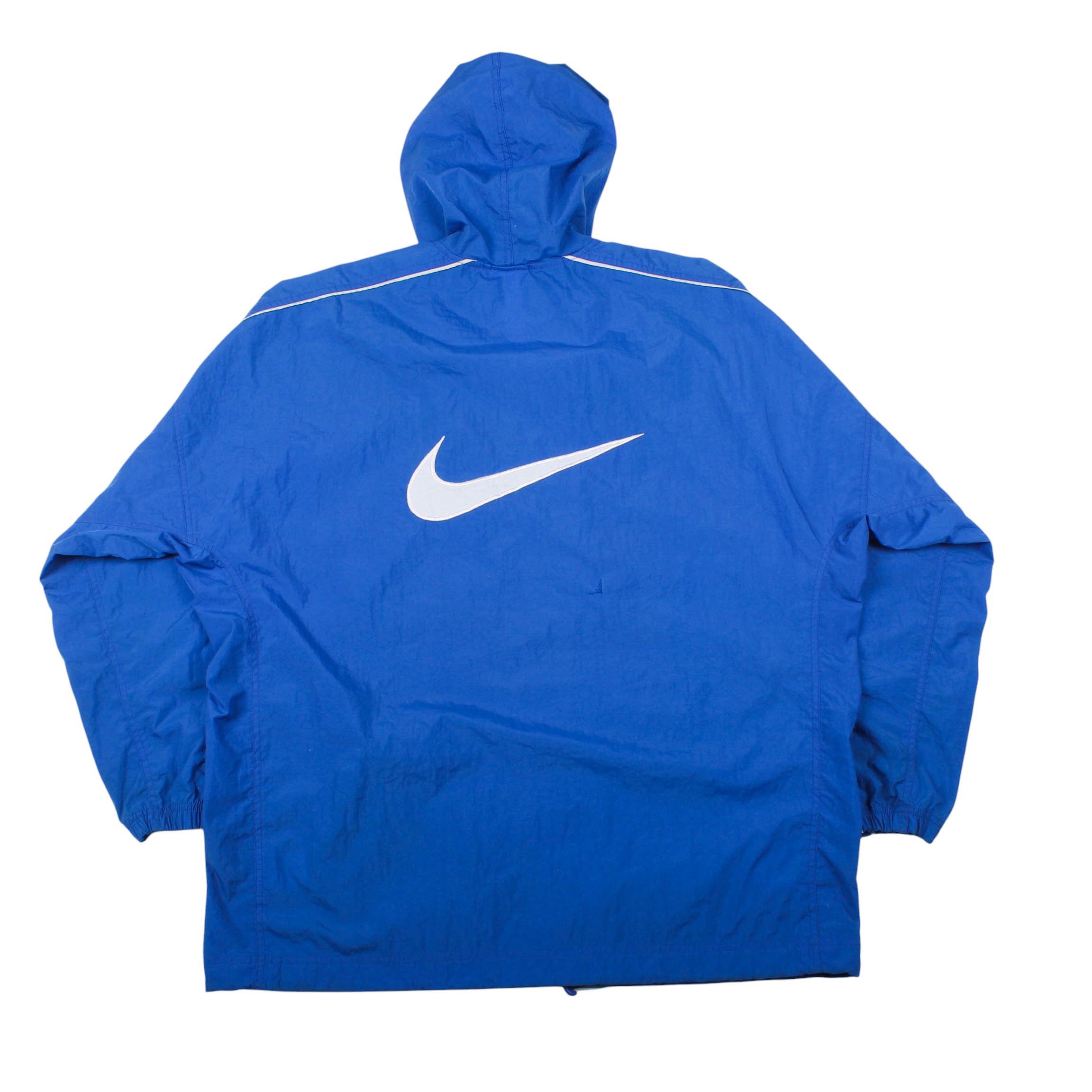 Nike Vintage Nike Windbreaker Big Swoosh Blue 90s Size US M / EU 48-50 / 2 - 2 Thumbnail