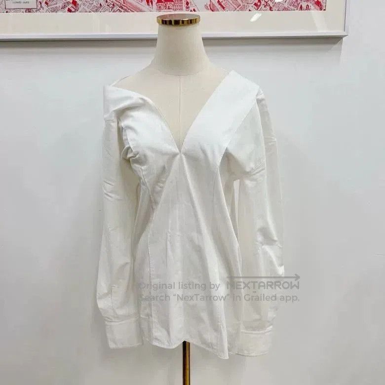 Celine Celine White Irregular Split Shirt. Size XXS / US 00 / IT 34 - 1 Thumbnail