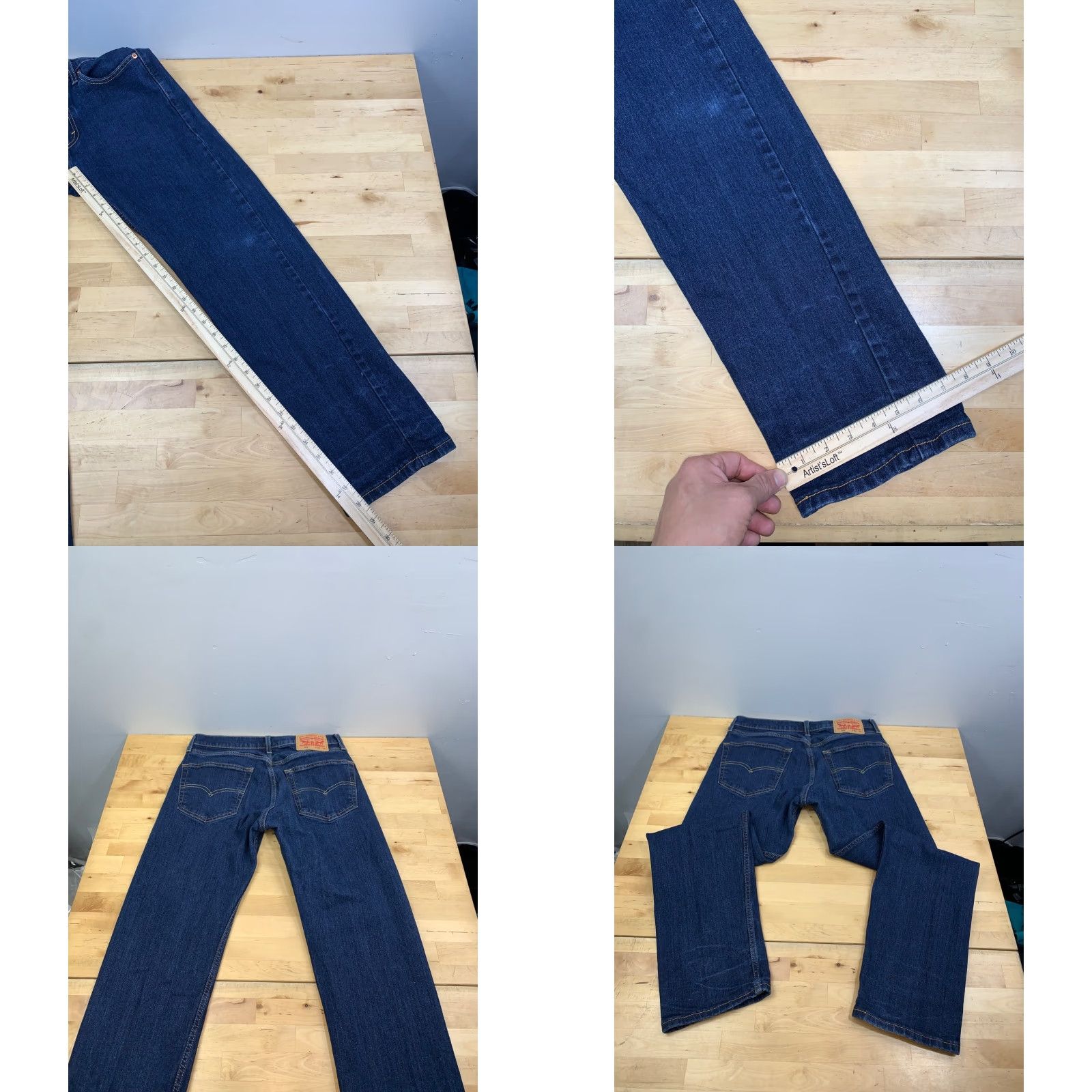 Levi's Levi's 505 Jeans Mens 30x30 Denim Straight Leg Blue Dark Indigo 5-Pocket Regular Fit Vintage No Size US 30 / EU 46 - 8 Thumbnail