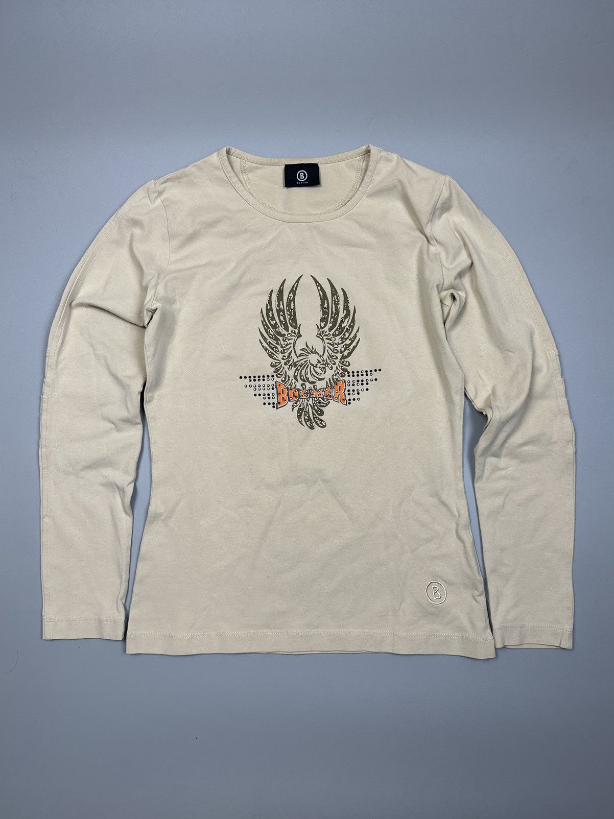 Bogner Vintage Women's Beige Longsleeve Eagle Print Bogner 81Q1452 Size S / US 4 / IT 40 - 1 Thumbnail