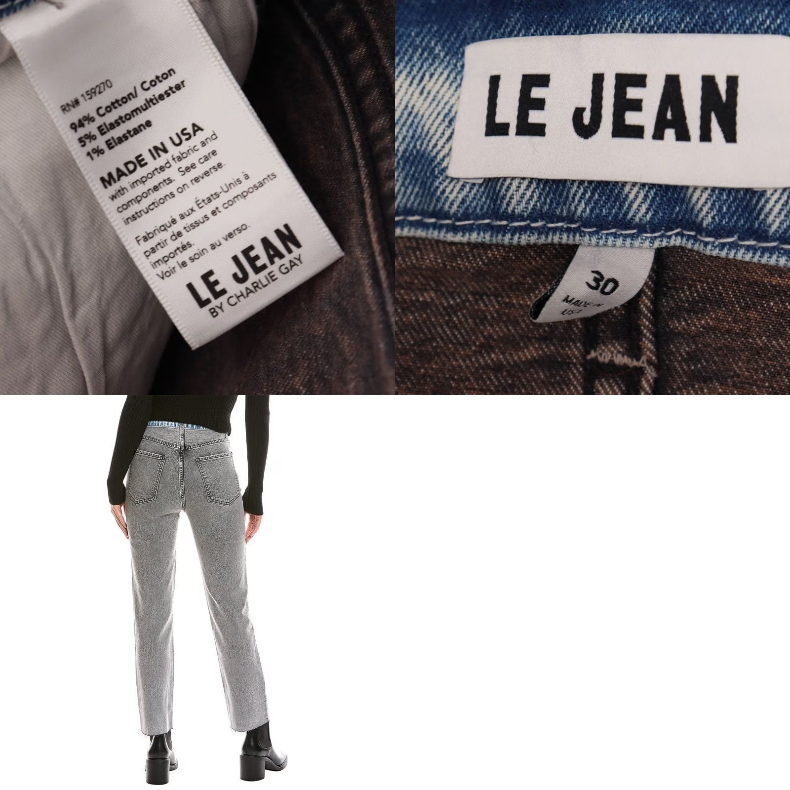 Vintage VINTAGE LE JEAN Sabine High Rise Straight Ankle Jeans Blue Grey Contrast 30 NWT Size 30" / US 8 / IT 44 - 8 Thumbnail