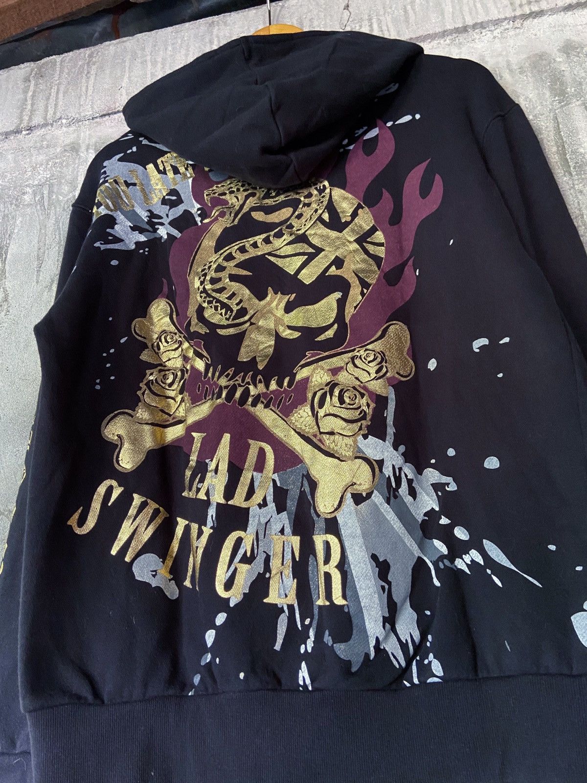 Beauty Beast × Hysteric Glamour × Japanese Brand LAD SWINGER TOO LATE TO DIE SKULL ZIP HOODIE Size US M / EU 48-50 / 2 - 11 Thumbnail