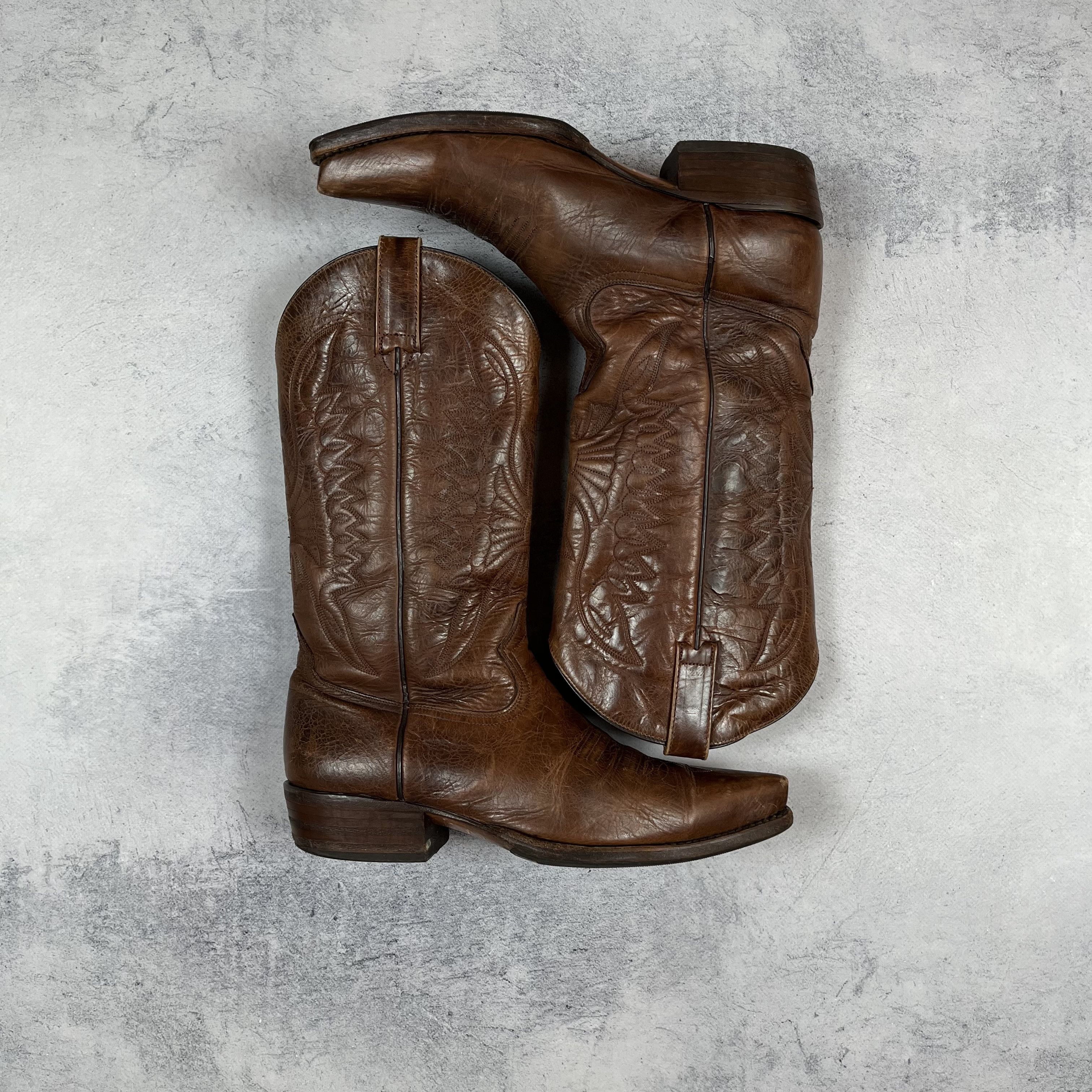 Buffalo London Vintage Buffalo Western Brown Leather Cowboy Boots 90’s Size US 9 / IT 39 - 5 Thumbnail