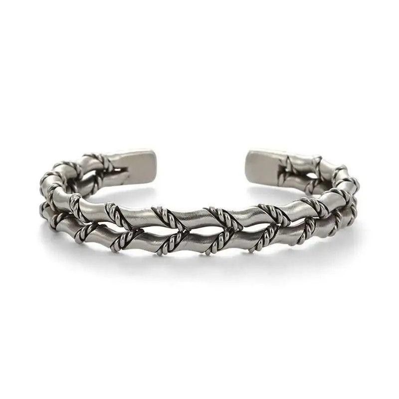 Jewelry Double Layer Silver Bracelet Size ONE SIZE - 3 Thumbnail