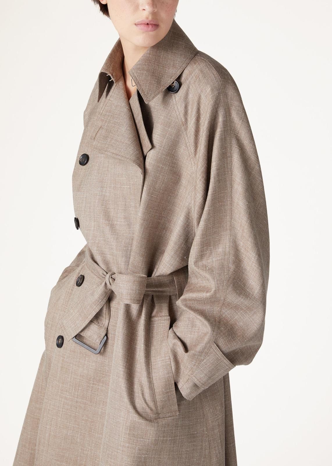 Loro Piana o1srvl11e0425 FAN6605 Double-Breasted Trench Coat Size S / US 4 / IT 40 - 4 Thumbnail