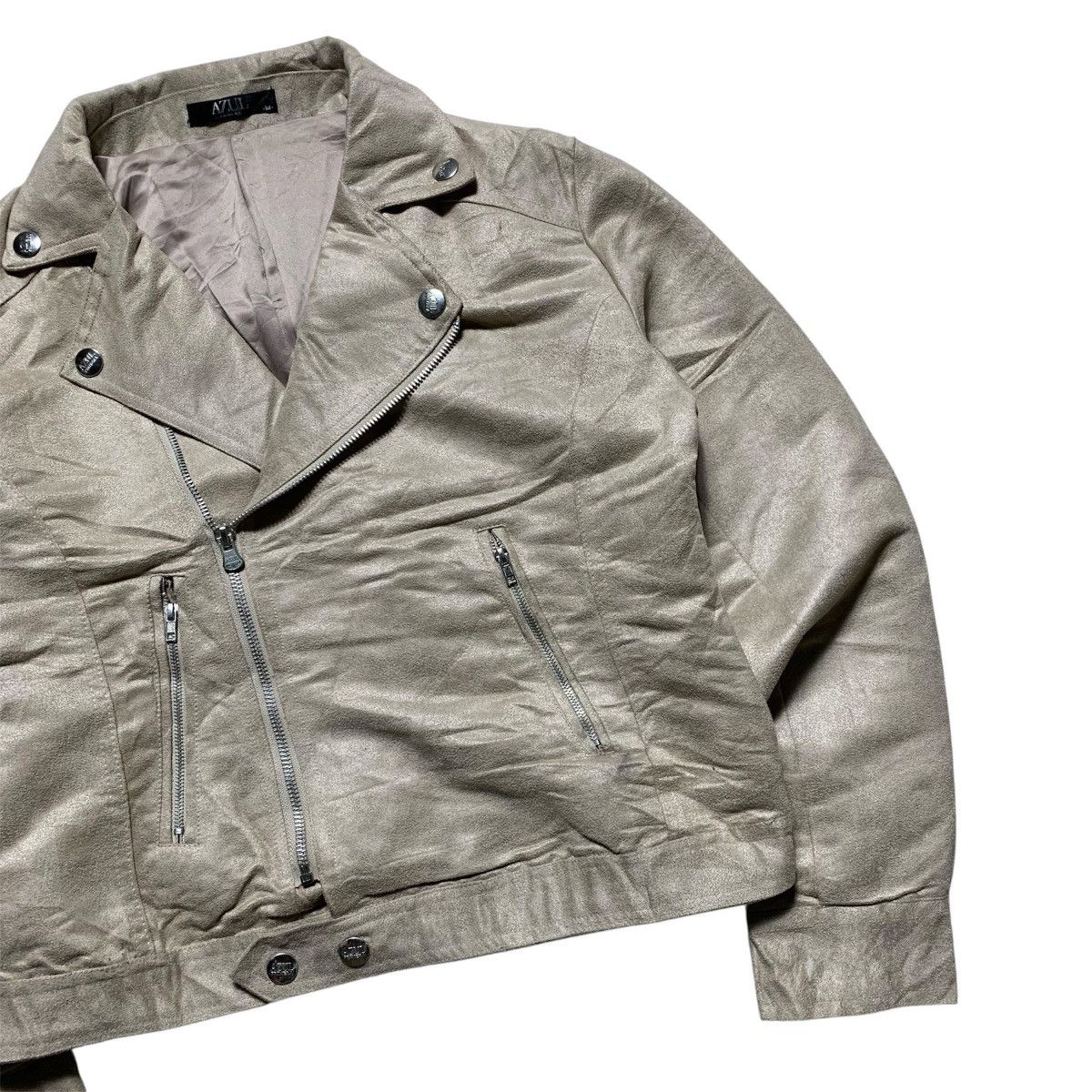 Vintage Azul Primera By Moussy Suede Asymmetrical Jacket Size US M / EU 48-50 / 2 - 4 Thumbnail