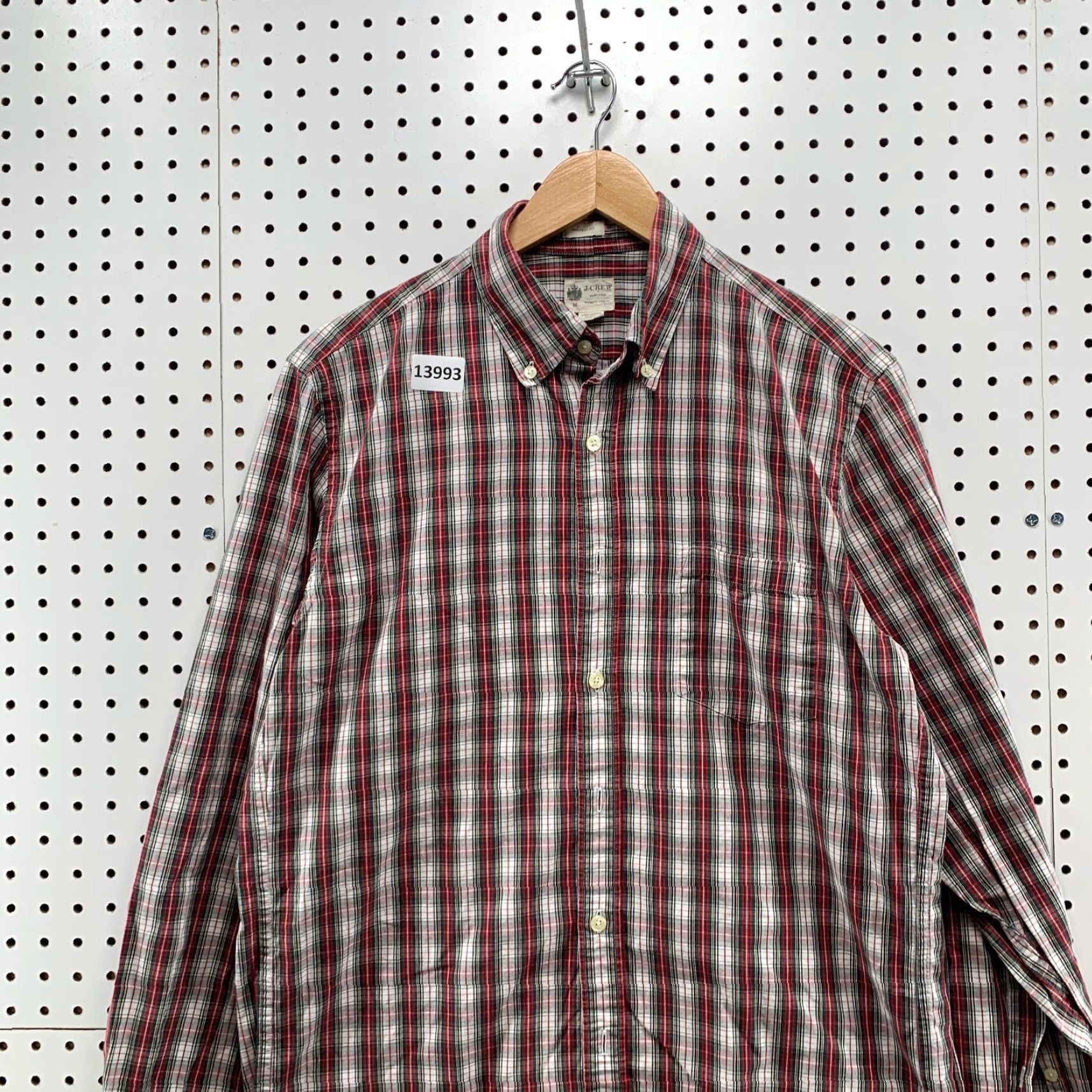 J.Crew J.Crew Button-Down Collared Shirt Red White Plaid Long Sleeve Medium 22x29.5 Shirt Mens Red Plaid 90s Dreams In Motion Size US M / EU 48-50 / 2 - 2 Thumbnail