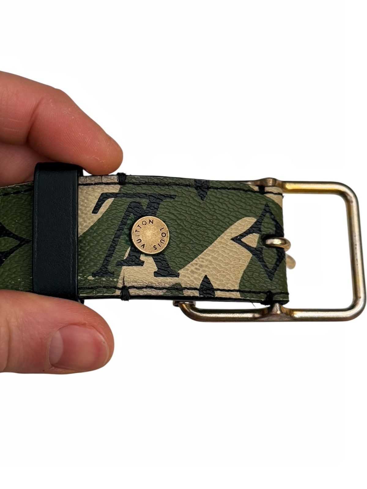 Louis Vuitton × Takashi Murakami GRAIL 2007 Monogramouflage Camouflage (Camo) Belt Size 34 - 3 Thumbnail