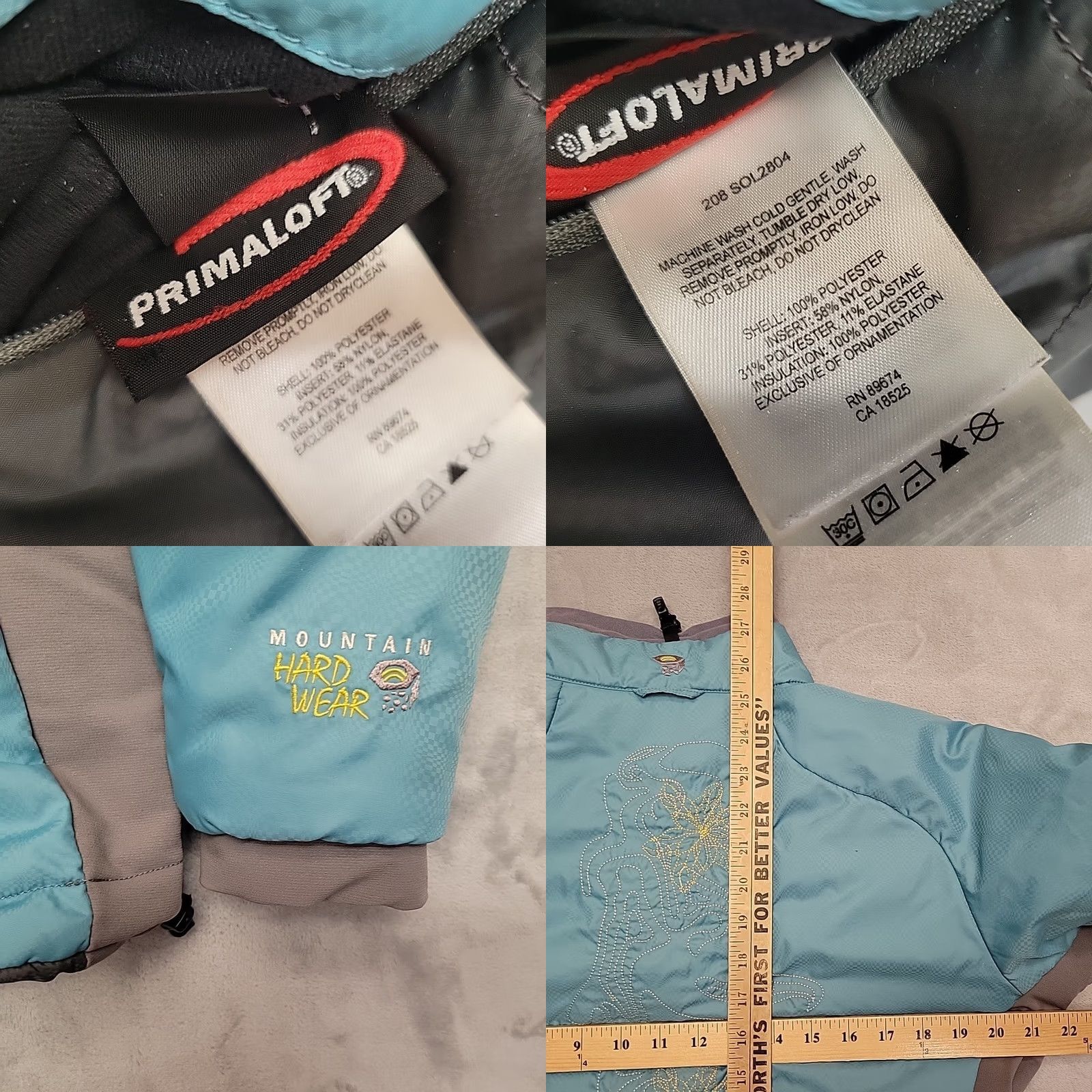Mountain Hardwear VINTAGE Mountain Hardwear Jacket Womens M Gray Aqua Reversible Primaloft Outdoors Size M / US 6-8 / IT 42-44 - 8 Thumbnail