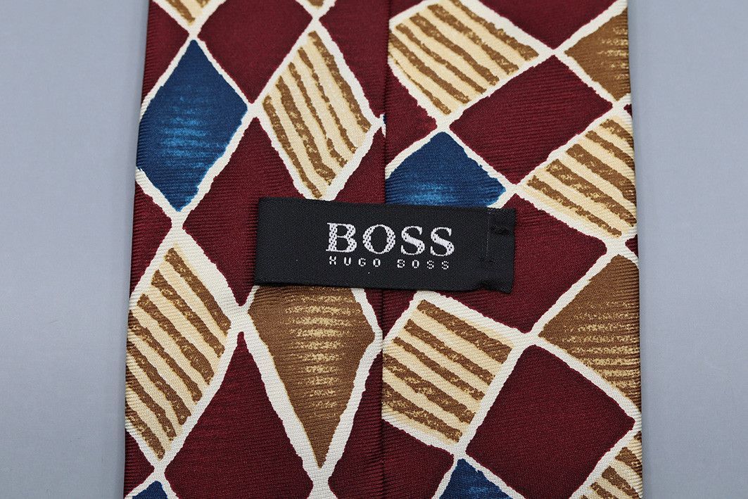 Hugo Boss Vintage Hugo Boss Silk Tie – Bold Geometric Pattern Size ONE SIZE - 3 Thumbnail