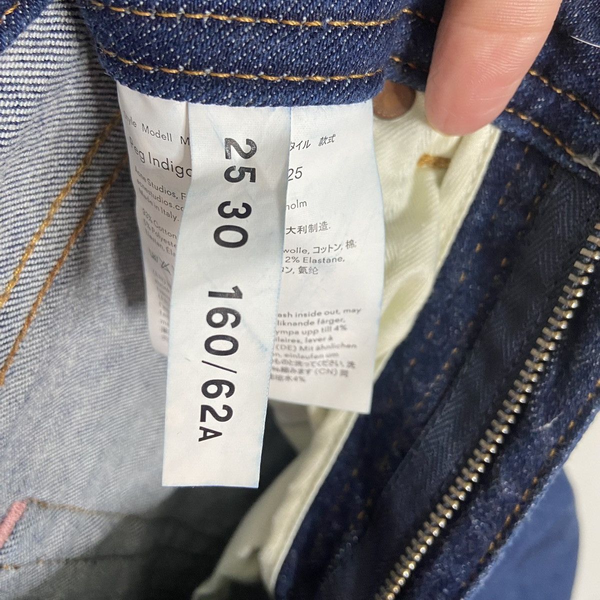 Acne Studios Acne Studios Peg Indigo High Rise Jeans | Size 25 Size 25" / US 0 / IT 36 - 7 Thumbnail