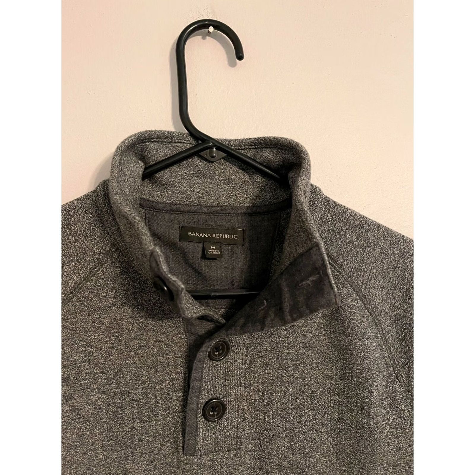 Banana Republic Banana Republic Gray Casual Sweater Pullover Button Up Mock Neck Men's M Size US M / EU 48-50 / 2 - 2 Thumbnail