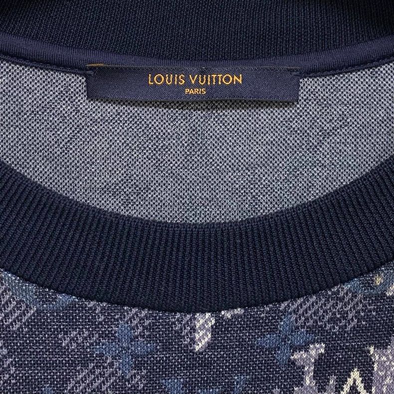 Louis Vuitton Louis Vuitton Dark blue tapestry full logo knitted short s Size US S / EU 44-46 / 1 - 2 Thumbnail