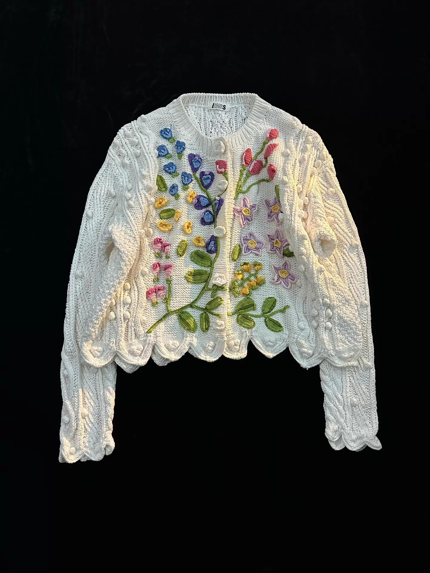 トップス 80s I.S. Chisato Tsumori Design cardigan Issey Miyake Issey Miyake 80s Tsumori Chisato Floral Cotton
