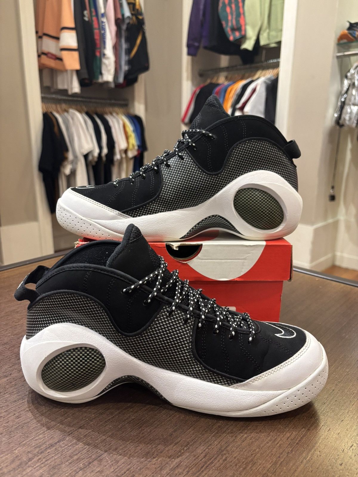 Nike Nike Air Zoom Flight 95 Black Metallic Silver Size US 9 / EU 42 - 2 Thumbnail