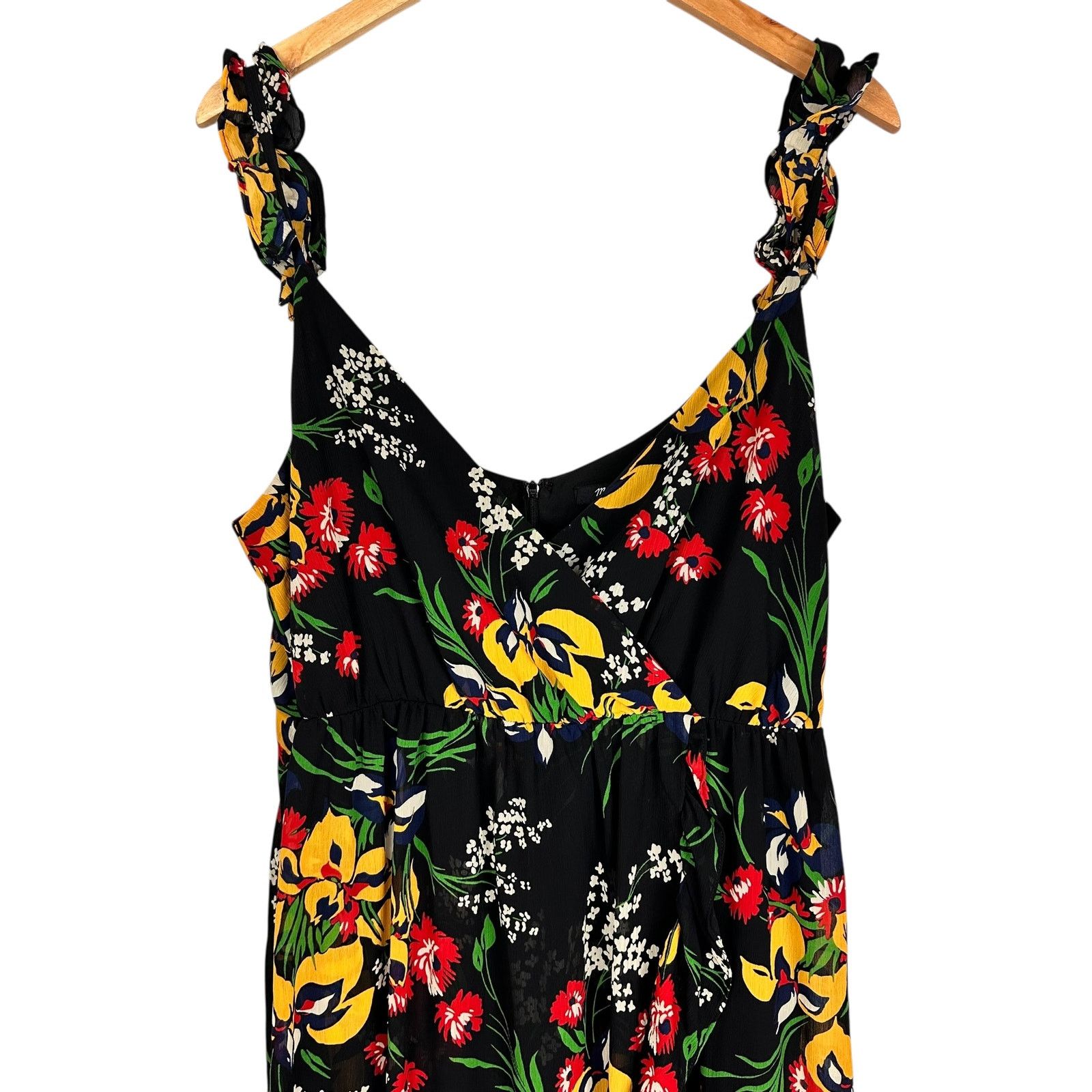 Madewell Madewell Ruffle-Strap Wrap Black SunDress in Black Orchid 12 Size XL / US 12-14 / IT 48-50 - 10 Thumbnail
