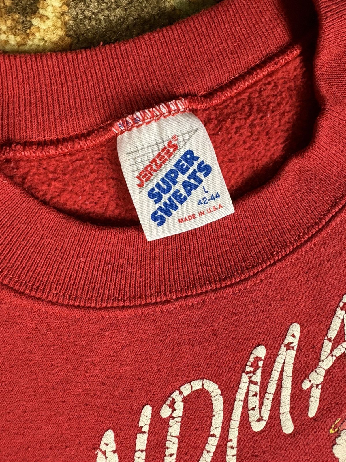 Jerzees × Vintage Vintage 80s Jerzees Grandma Christmas Crewneck Sweatshirt Size L / US 10 / IT 46 - 4 Thumbnail
