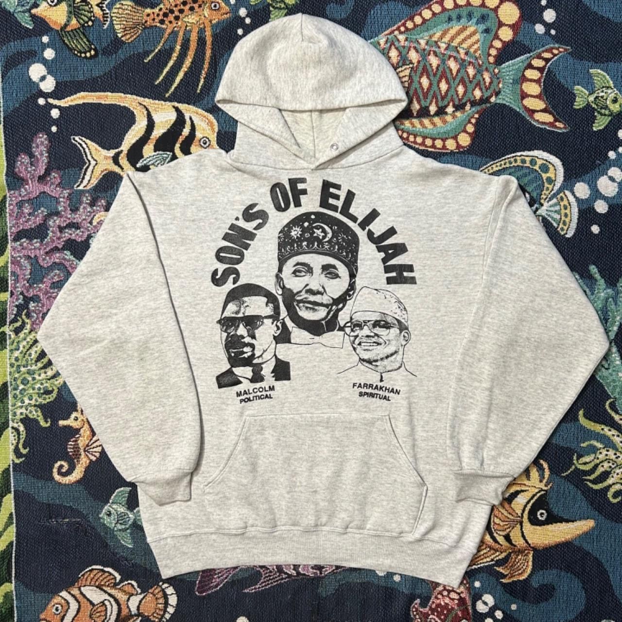 Vintage Vintage Son's of Elijah Malcolm X & Louis Farrakhan Hoodie Size US XL / EU 56 / 4 - 1 Thumbnail
