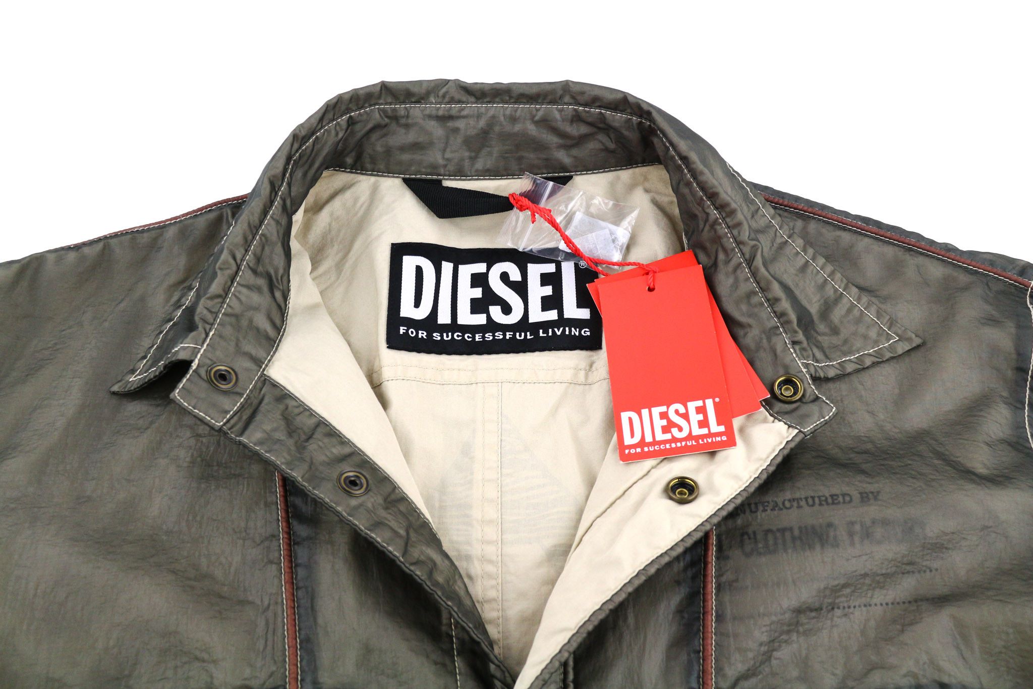 Diesel S-U24 L Snap Buttons Shiny Polo Neck Jacket 81737 Size US L / EU 52-54 / 3 - 5 Thumbnail