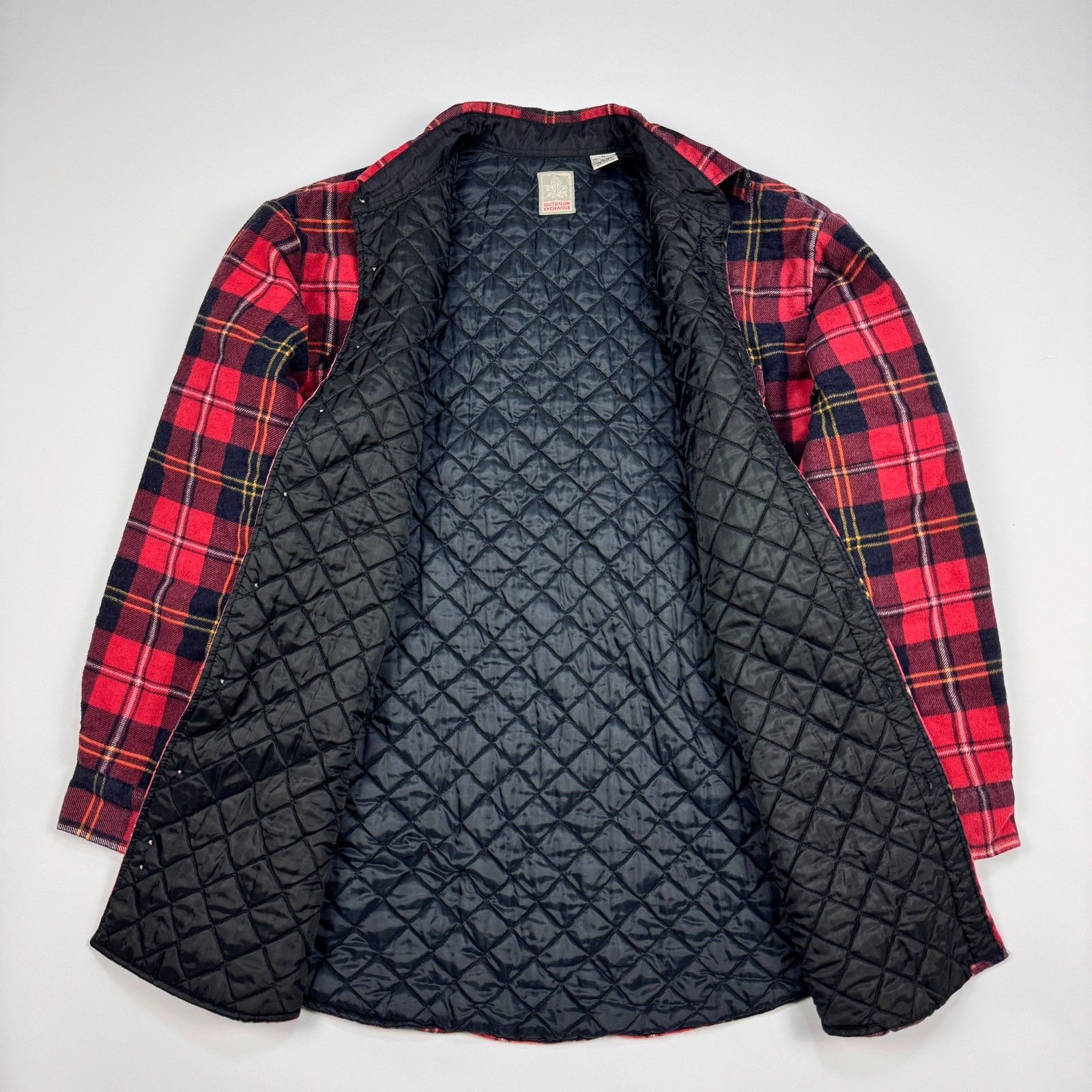 Flannel Quilted Lined Flannel Shacket Shirt Jacket Red Plaid Size US XL / EU 56 / 4 - 2 Thumbnail