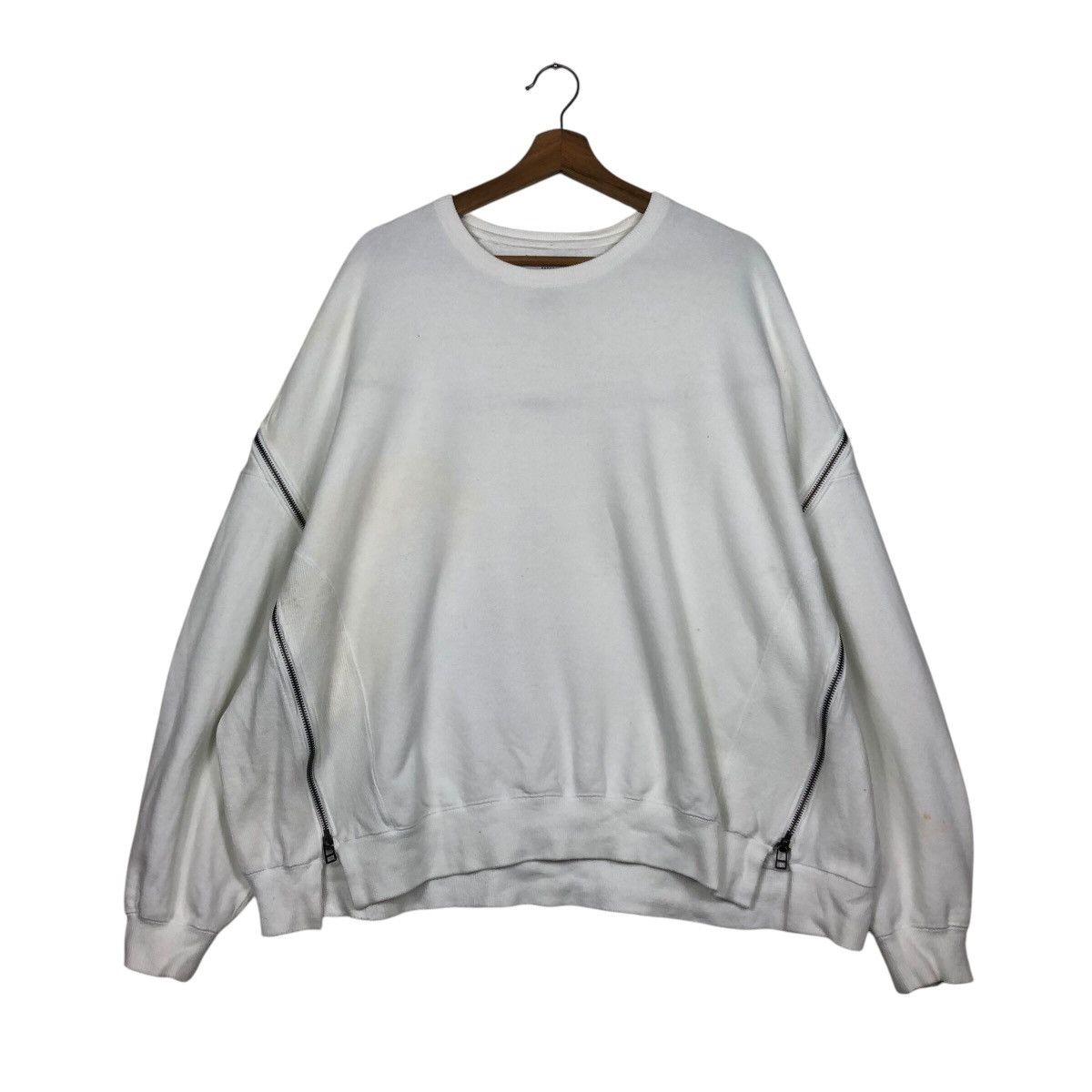 Facetasm × Japanese Brand × Seditionaries 📌Rich White Sweatshirt Facetasm Japan Small Parts Zipper Size US M / EU 48-50 / 2 - 2 Thumbnail