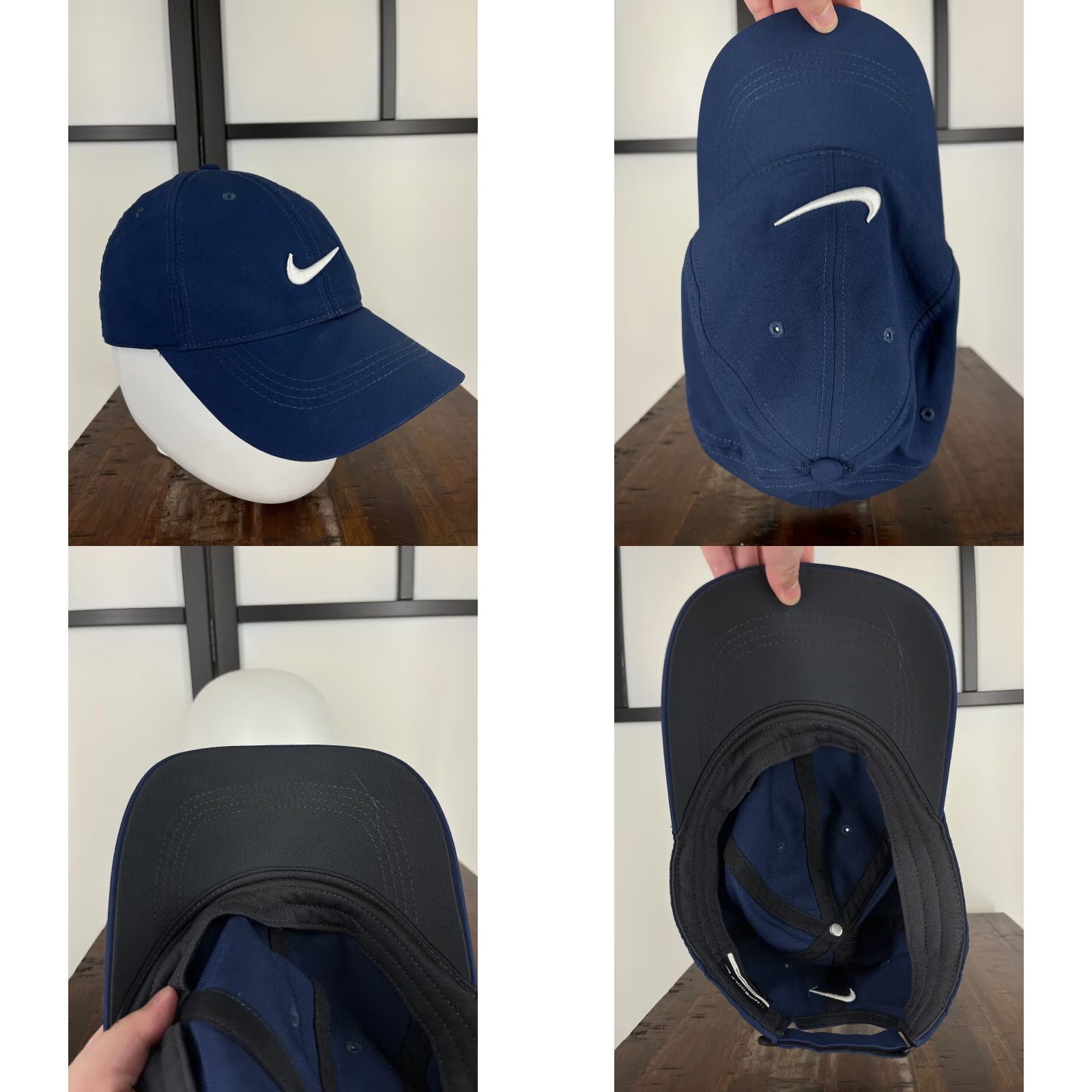 Nike Nike Golf Hat Cap Adjustable One Size Blue Lined 100% Polyester Mens Baseball Cap Sports Casual Travel Size ONE SIZE - 8 Thumbnail