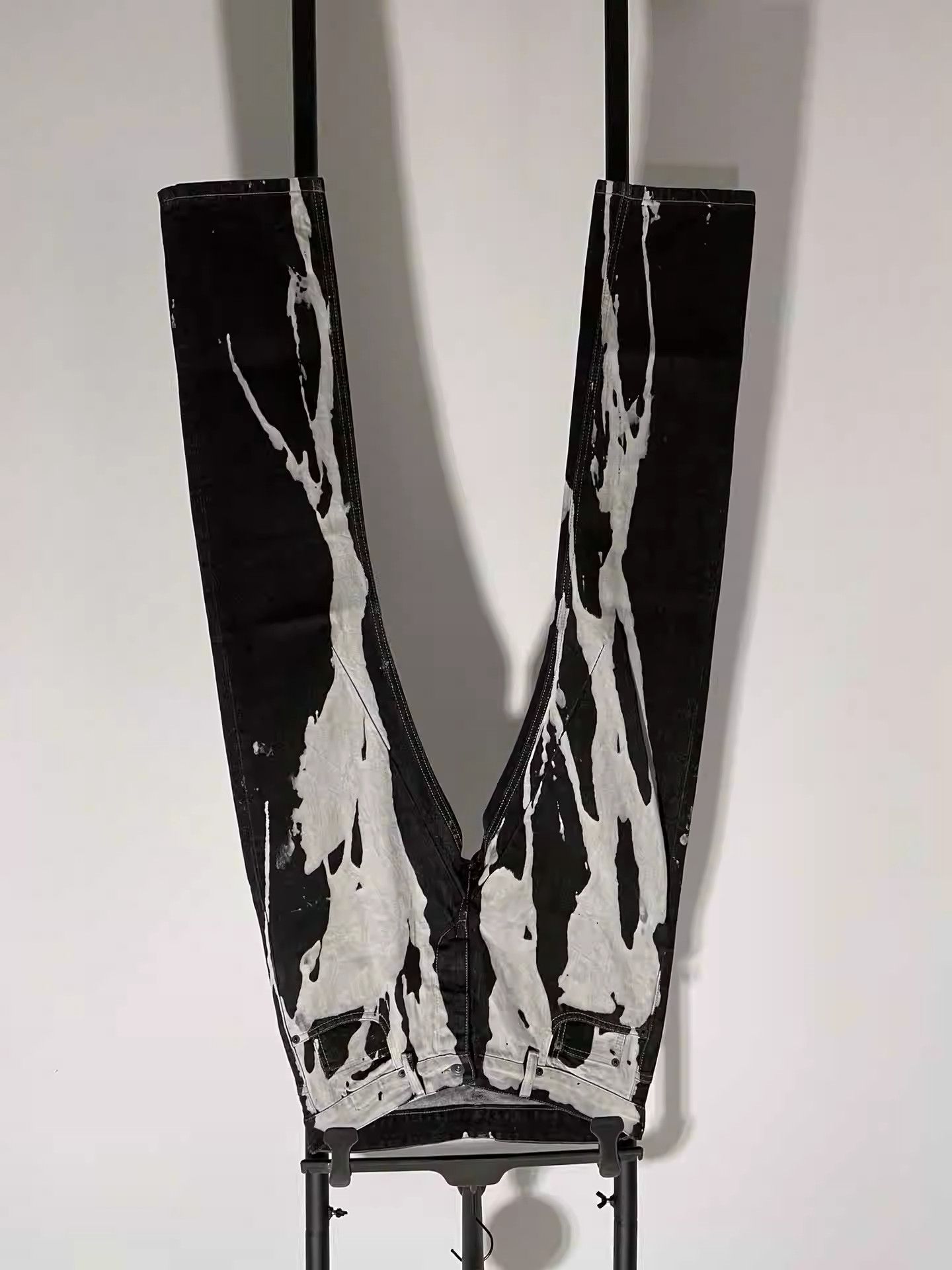 Pre-owned Rick Owens Splashes Denim Trousers In Black