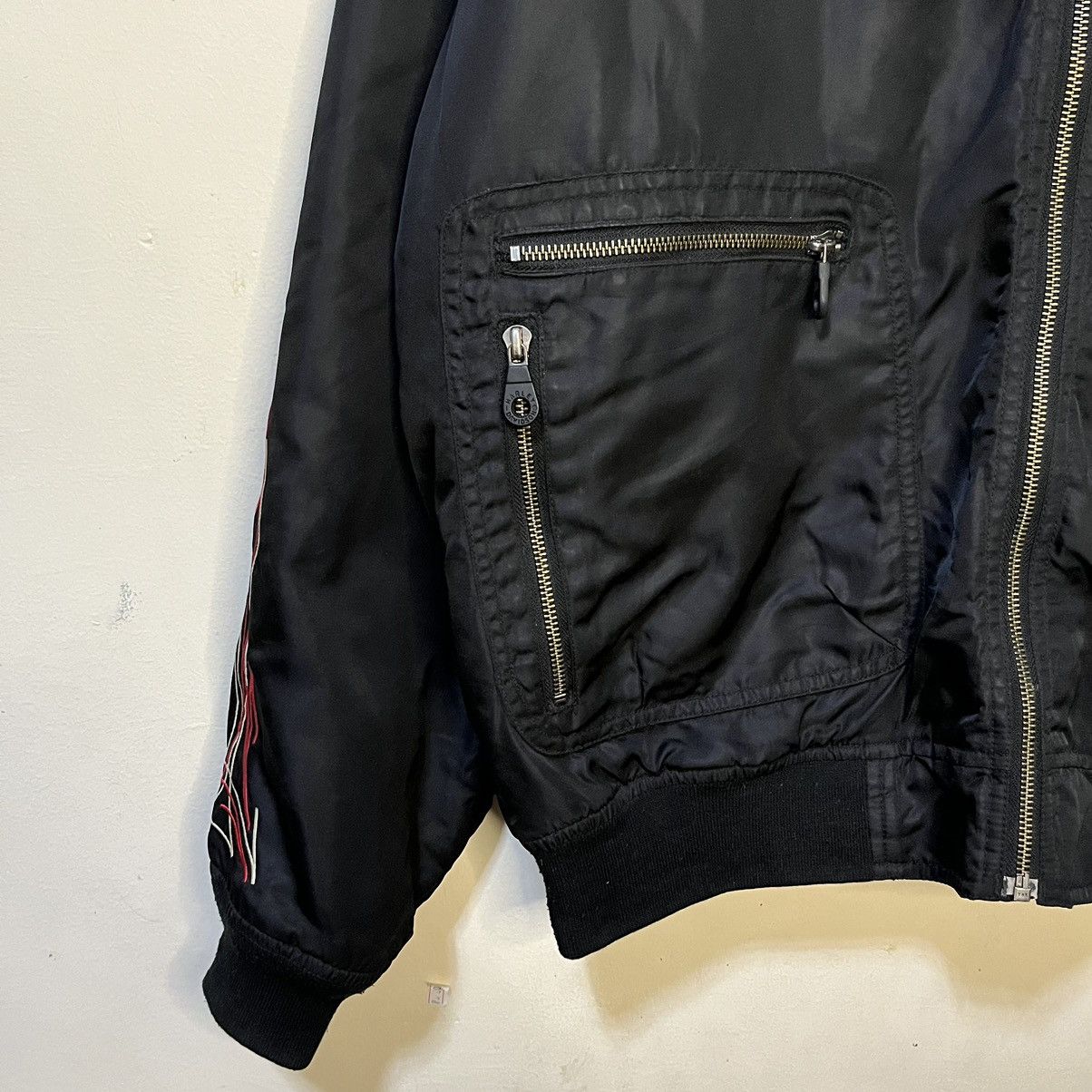 Harley Davidson 1990's Harley Davidson Custom Speed Flame Varsity Jacket Size US L / EU 52-54 / 3 - 8 Thumbnail