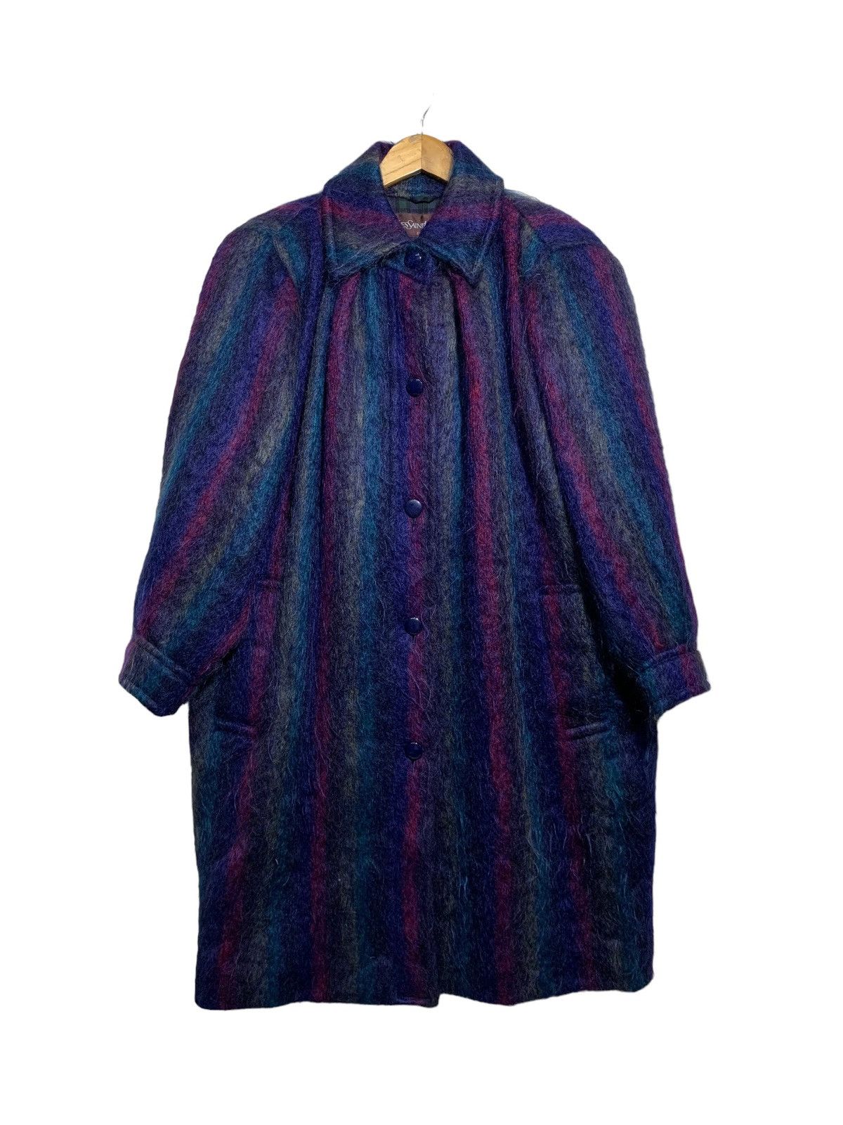 Yves Saint Laurent 🔥VTG YSL MOHAIR WOOL RAINBOW STRIPES JACKET Size M / US 6-8 / IT 42-44 - 2 Thumbnail