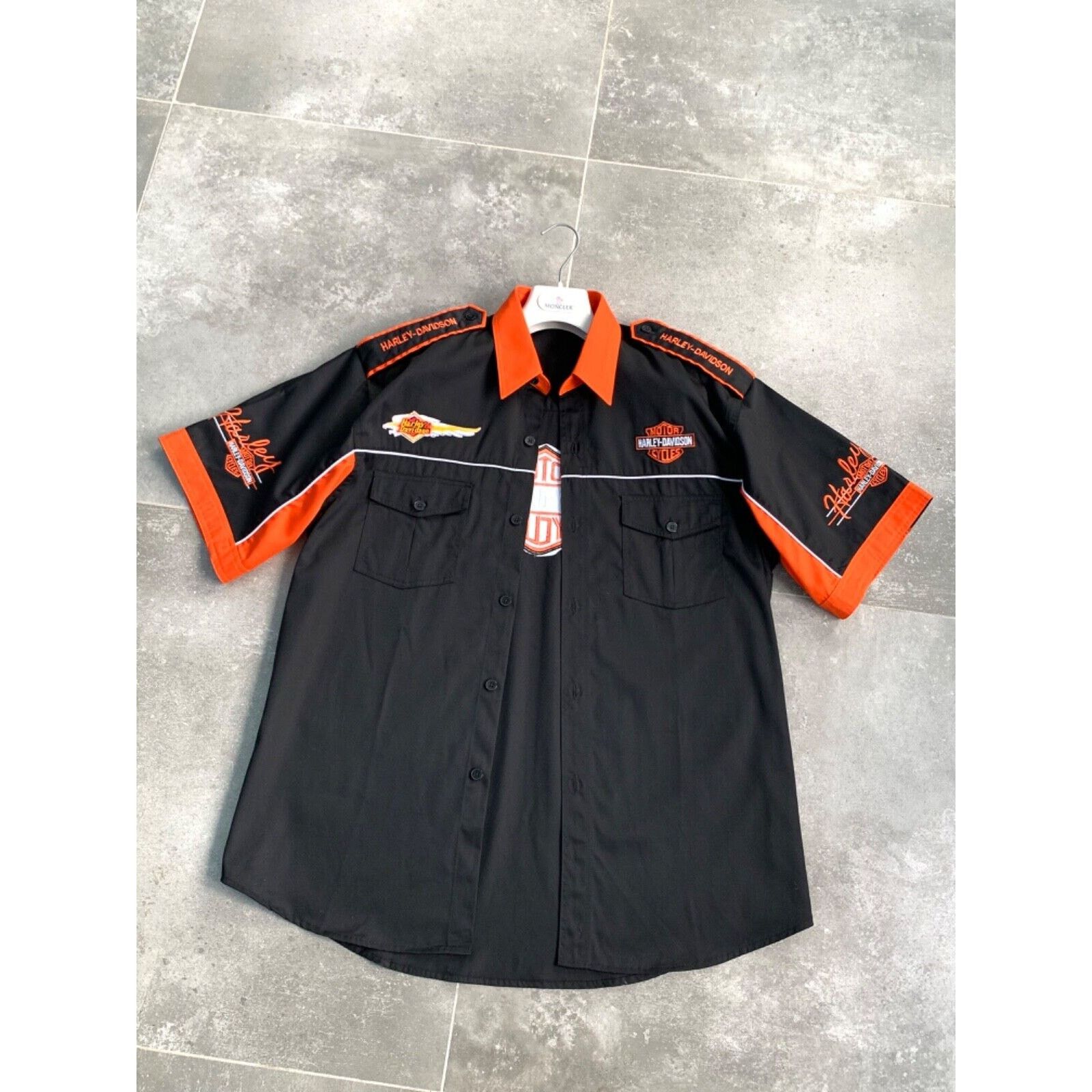 Harley Davidson Men's HARLEY DAVIDSON Biker Moto Embroidered Logo Shirt XL Size US XL / EU 56 / 4 - 1 Thumbnail