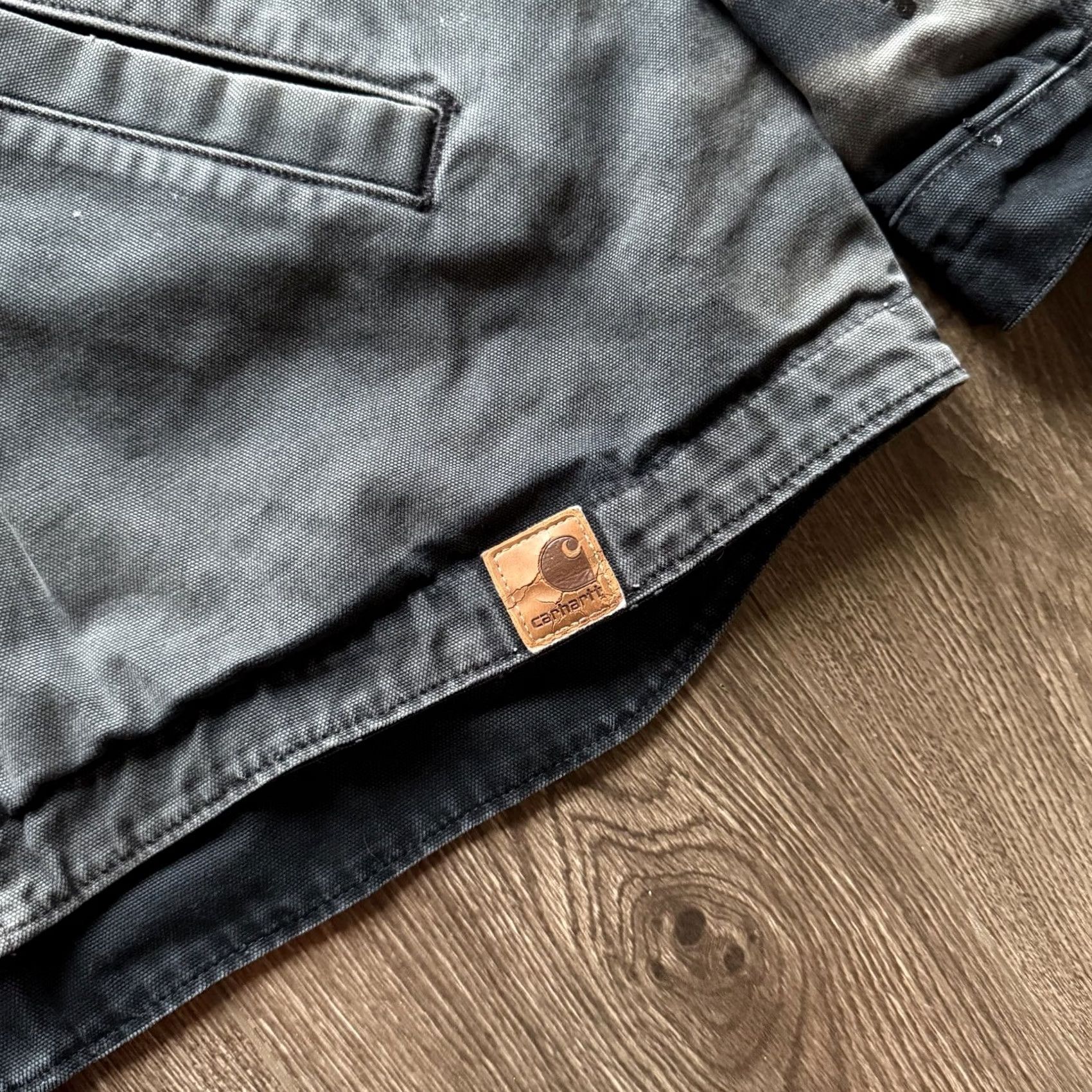 Carhartt VINTAGE Carhartt Jacket Hooded 90s Black XL Men Bomber Workwear Distressed Smokey Honeycomb - Hooded Size US XL / EU 56 / 4 - 4 Thumbnail