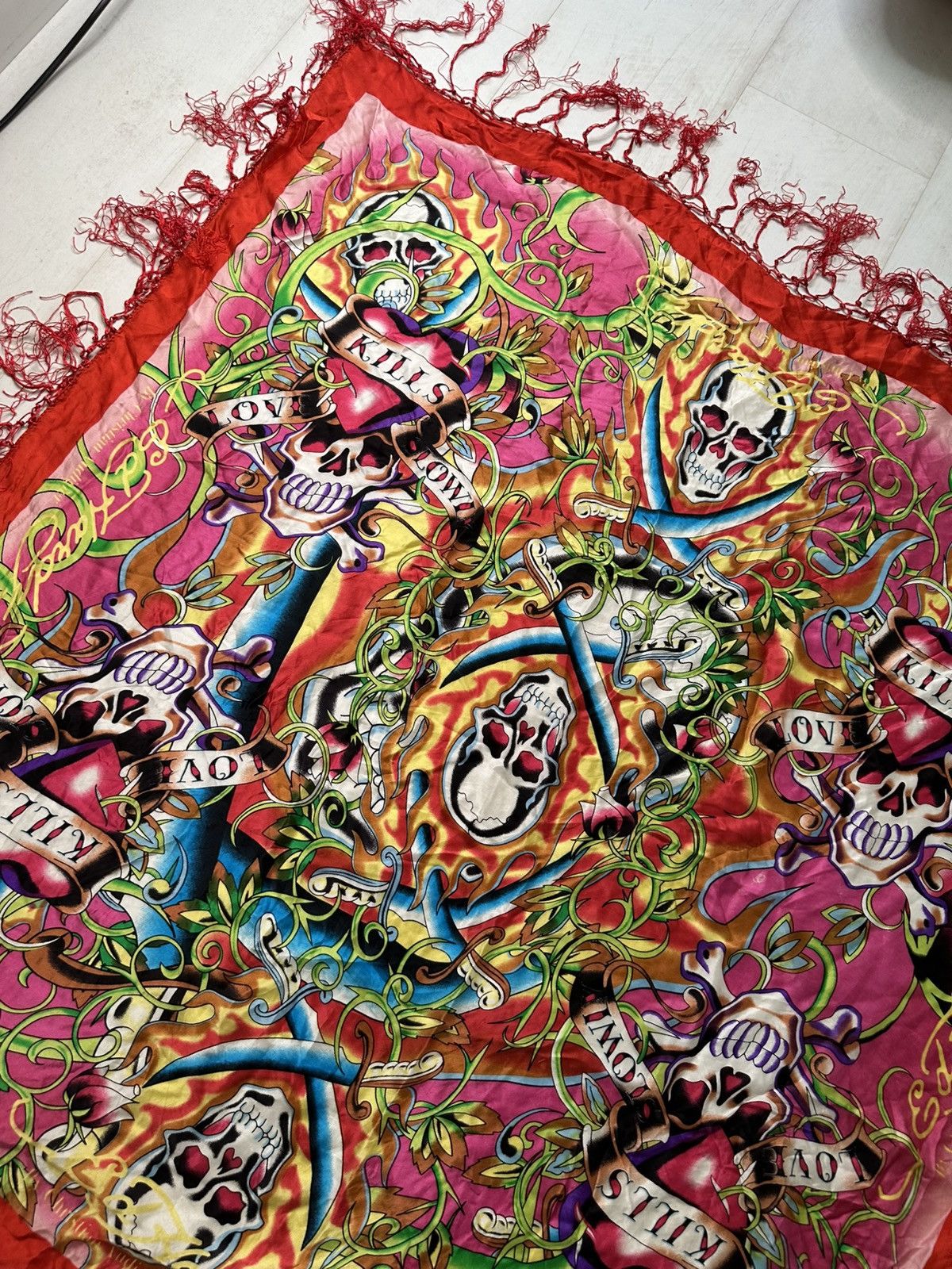 Ed Hardy Ed Hardy silk large scarf Size ONE SIZE - 8 Thumbnail