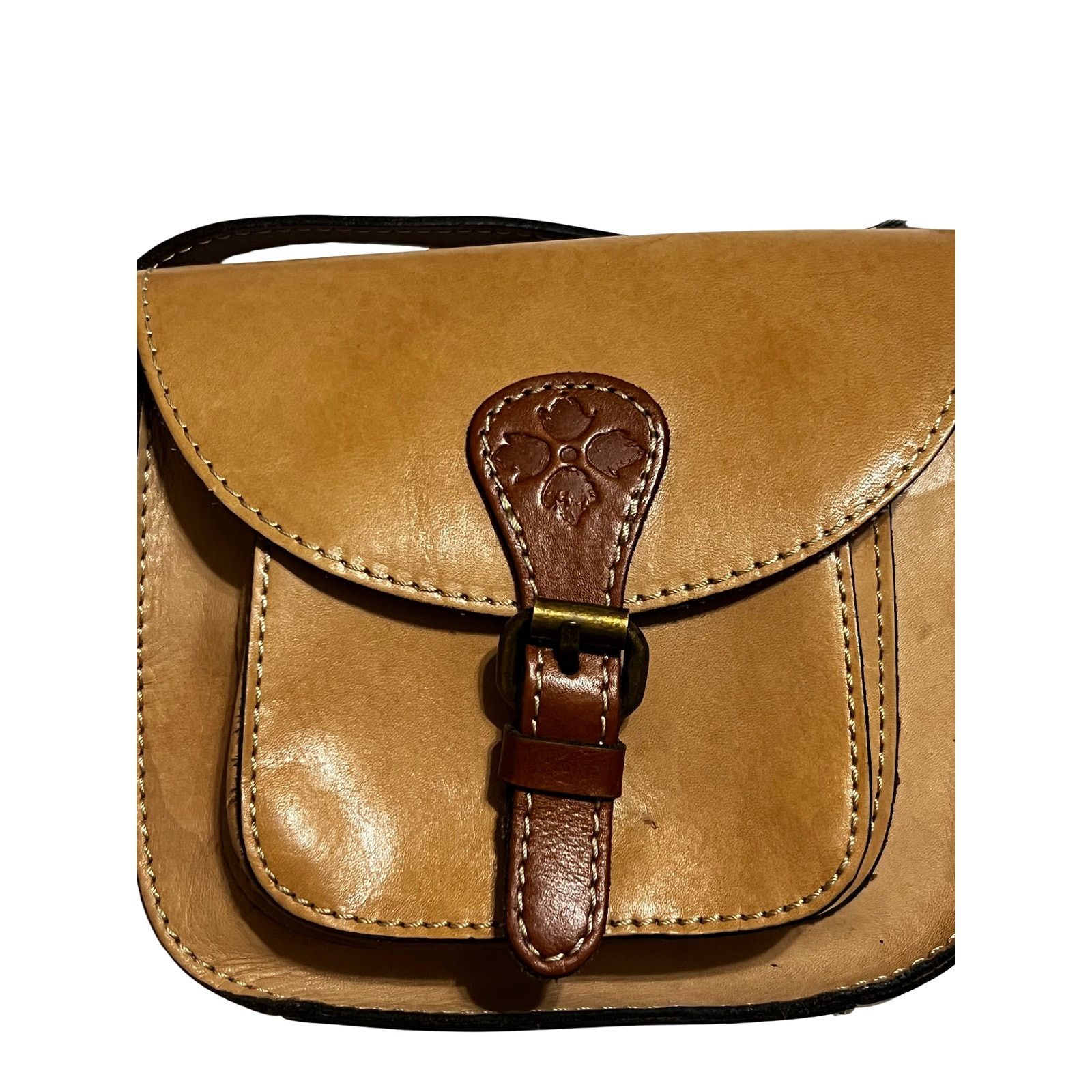 Patricia Nash VTG Patricia Nash Two-Tone Brown Small Saddle Bag Cross-Body Size ONE SIZE - 3 Thumbnail