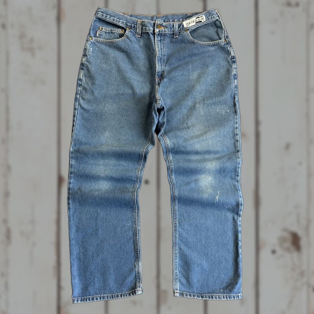 Carhartt VINTAGE Carhartt Jeans Relaxed Fit Baggy 38 x 30 Denim Blue 80s 90s Grunge Logo USA Mens Jeans Size US 38 / EU 54 - 1 Thumbnail