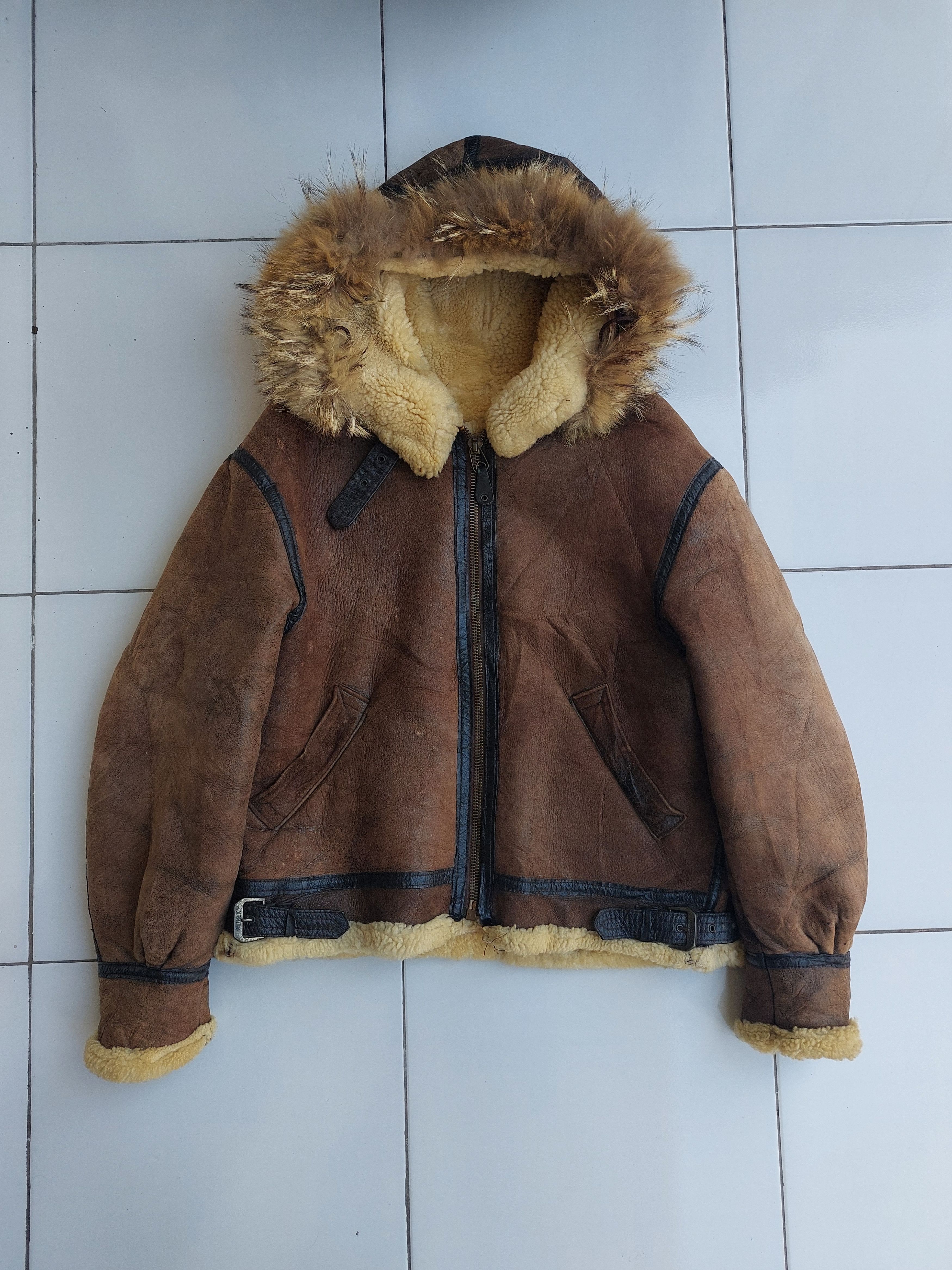 Avirex Avirex Vintage B3 Hooded Mouton Leather Jacket Military Size US L / EU 52-54 / 3 - 6 Thumbnail