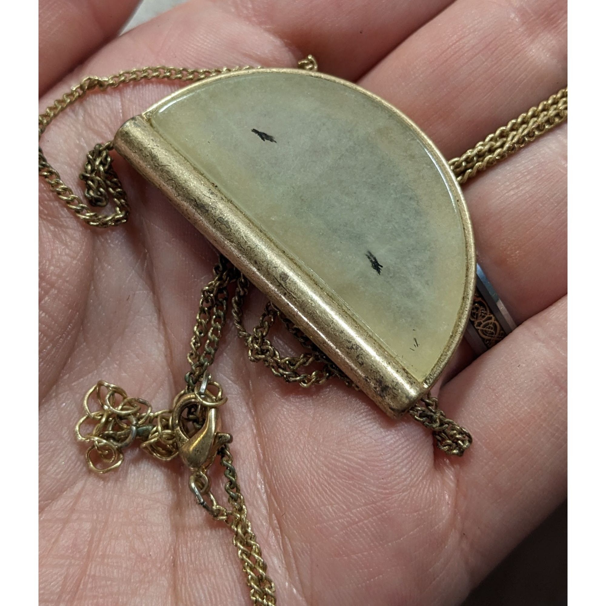 Other Geometric Rutilated Quartz Half Circle Pendant Necklace Size ONE SIZE - 9 Thumbnail