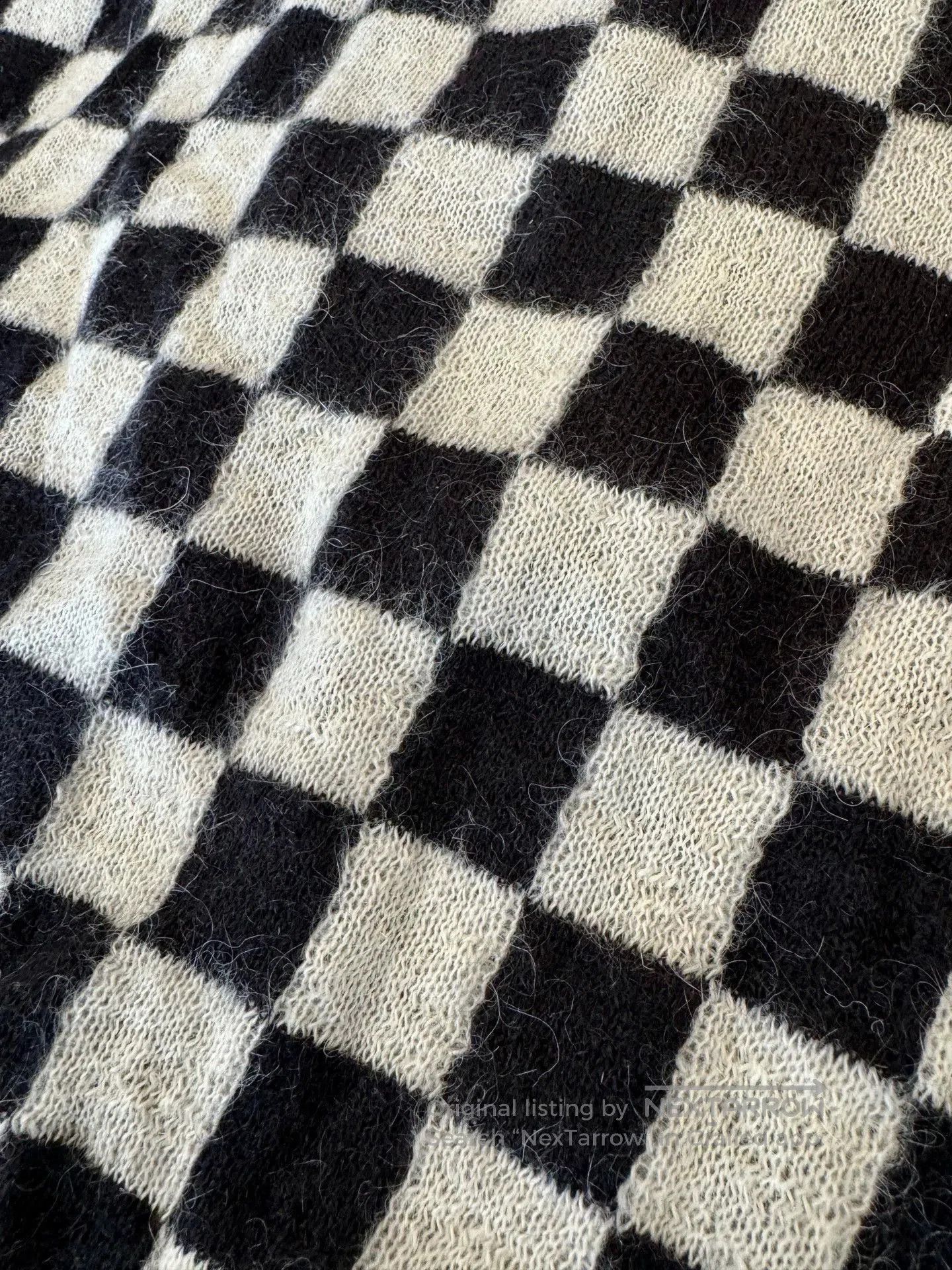 Saint Laurent Paris Checkered Open-Front Knit Cardigan. Size US M / EU 48-50 / 2 - 4 Thumbnail