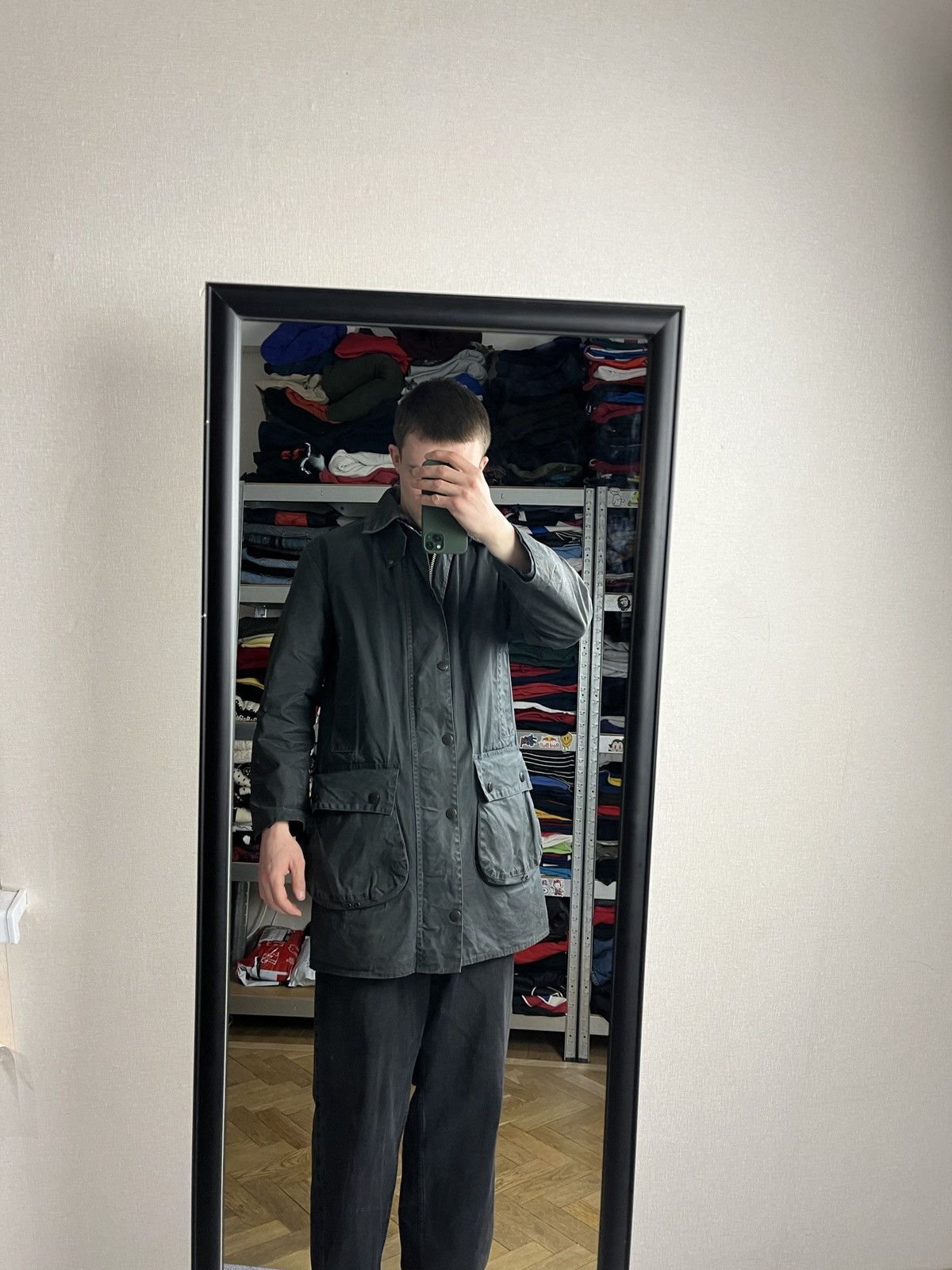 Barbour × Vintage Vintage Barbour A205 Border Waxed Coat Jacket C36/91cm Size US S / EU 44-46 / 1 - 2 Thumbnail