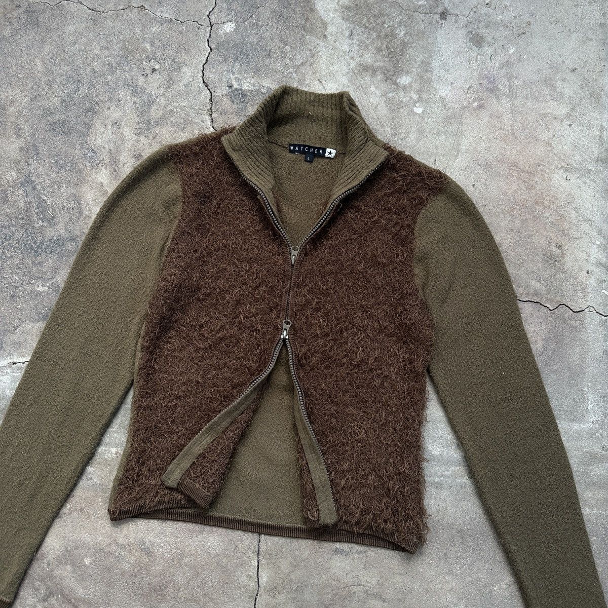 If Six Was Nine × Japanese Brand Vintage Watcher Fur Zip Sweater Size L / US 10 / IT 46 - 2 Thumbnail