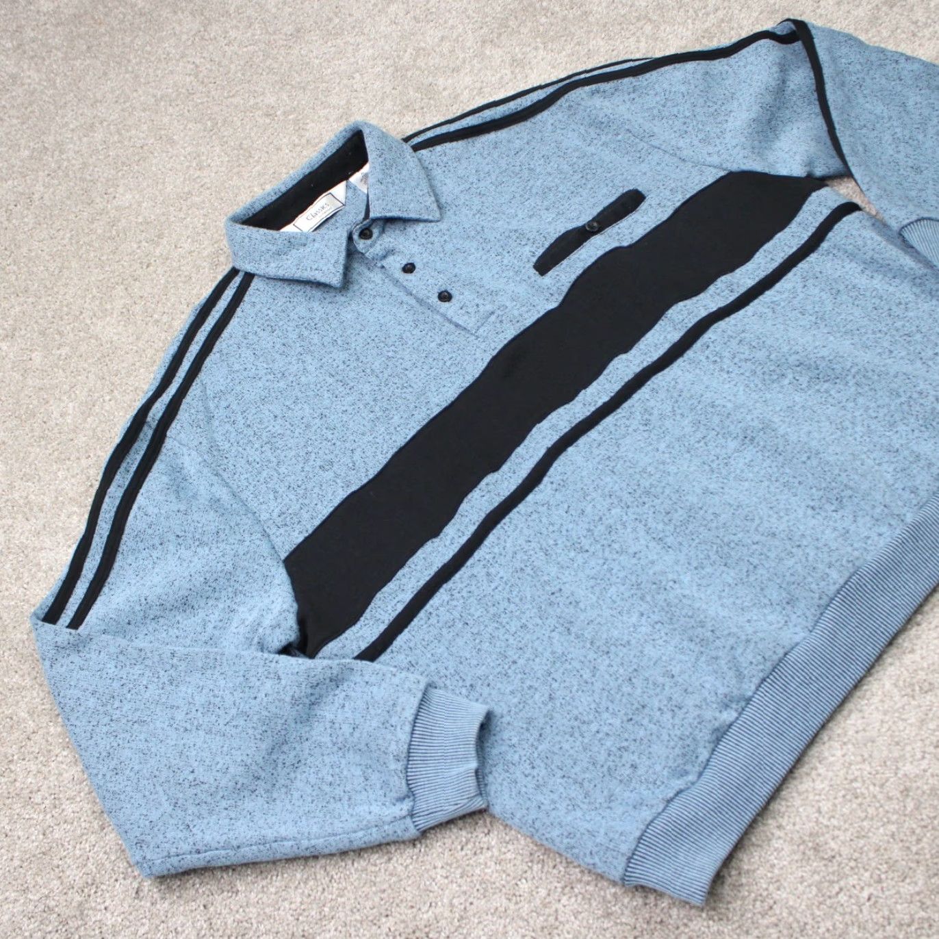 Vintage Classics by Palmland Polo Shirt Mens Blue Cotton/Polyester Long Sleeve Pullover Size US L / EU 52-54 / 3 - 7 Thumbnail
