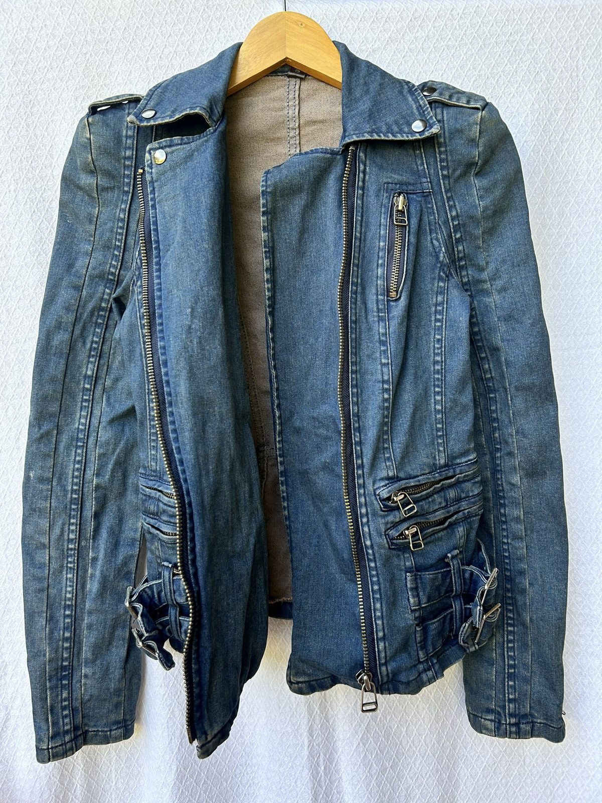 If Six Was Nine × Le Grande Bleu (L.G.B.) 💸BINDINGOFFER💸multizip denim jacket Ifsixwasnine lgb style Size US S / EU 44-46 / 1 - 4 Thumbnail