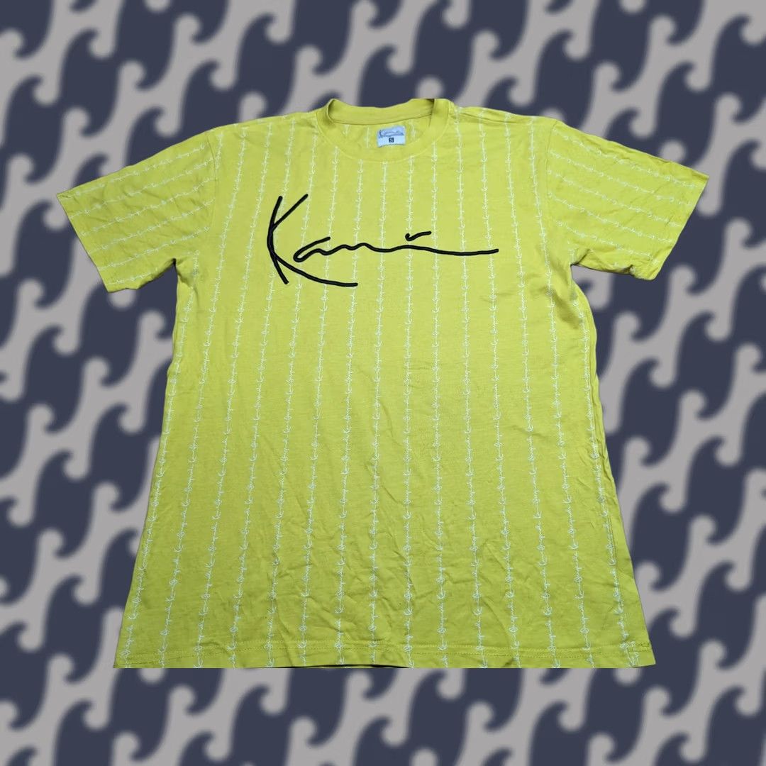 Karl Kani Karl Kani Mens Shirt Short Sleeve Yellow Striped Signature Shirt Mens Small Color Yellow Striped Signature 90s Theme Size US S / EU 44-46 / 1 - 1 Thumbnail