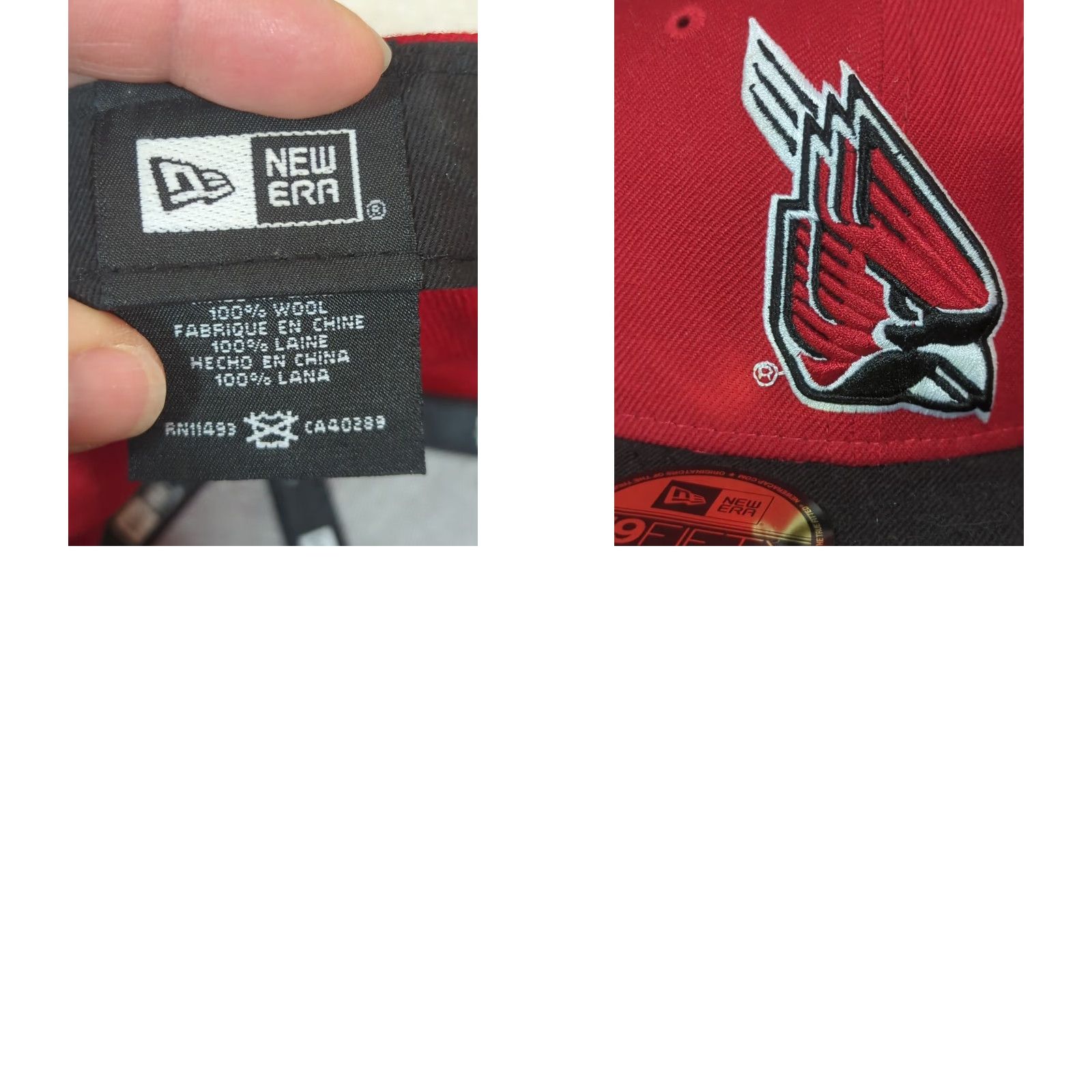 New Era New Era 59fifty Ball State Cardinals Red Black Hat 7 1/8 Wool Flatbill Baseball Cap Mens Size ONE SIZE - 8 Thumbnail