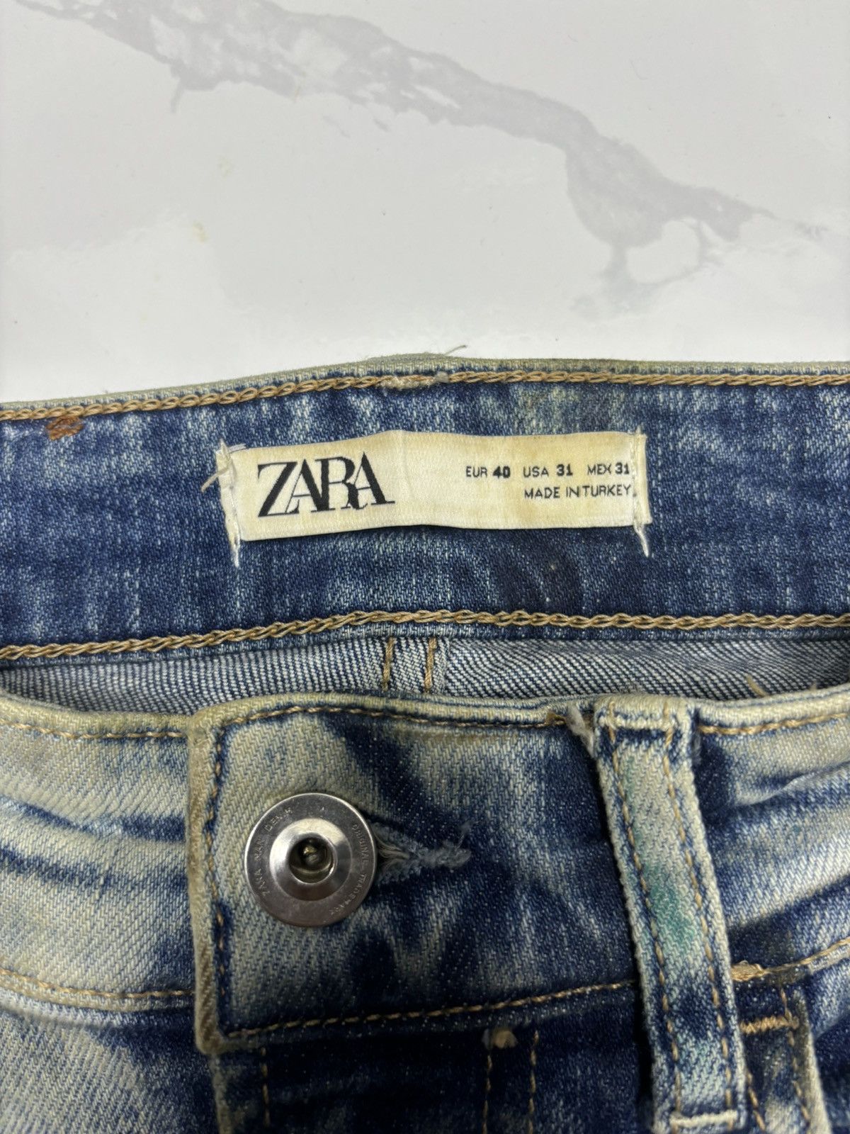 Yasuyuki Ishii Ripped THRASHED Distress Painter Acid Wash Zara Skinny Jeans Size US 30 / EU 46 - 9 Thumbnail