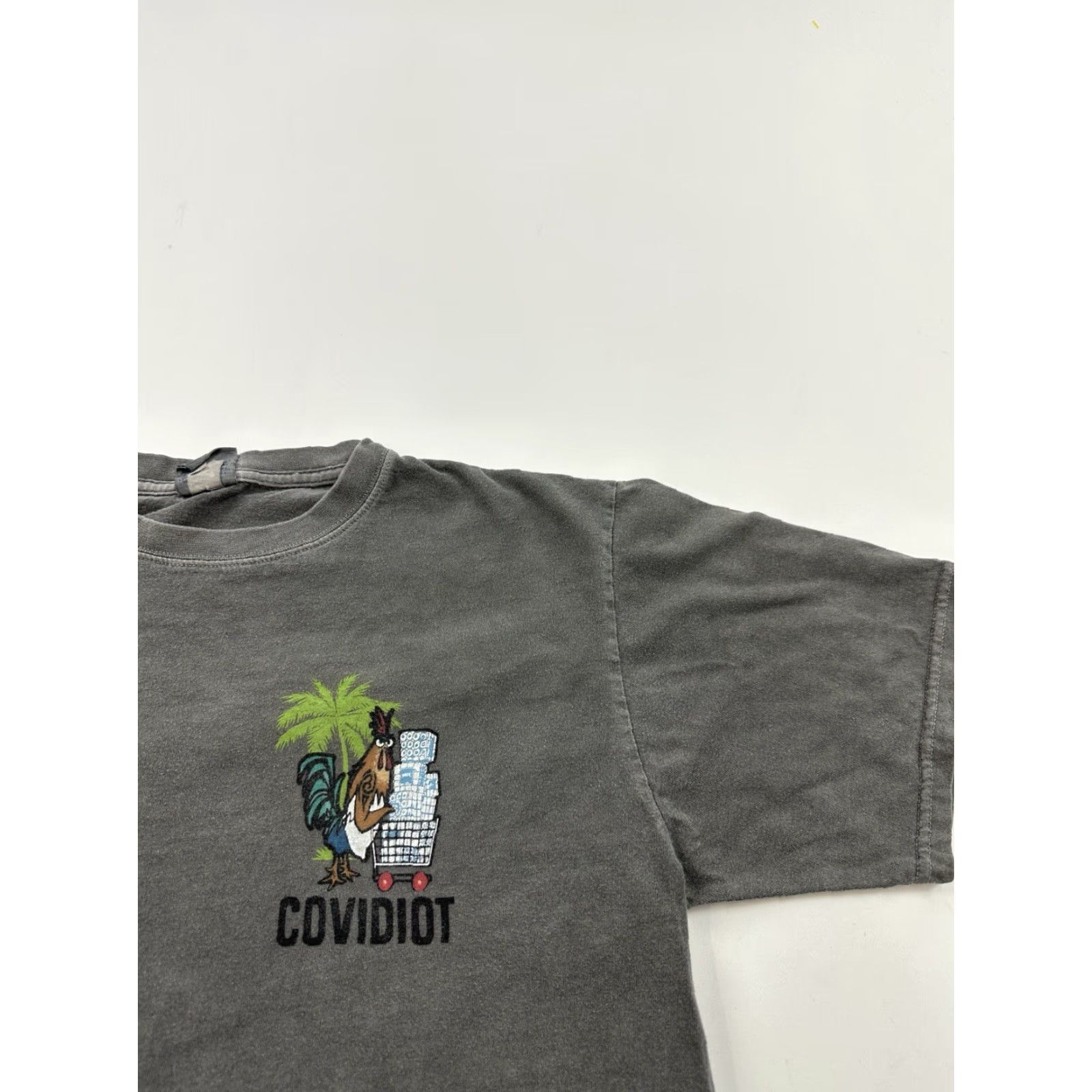 Vintage Crazy Shirts Mens M Gray Covidiot Hawaiian Tee Shirt Size US M / EU 48-50 / 2 - 2 Thumbnail